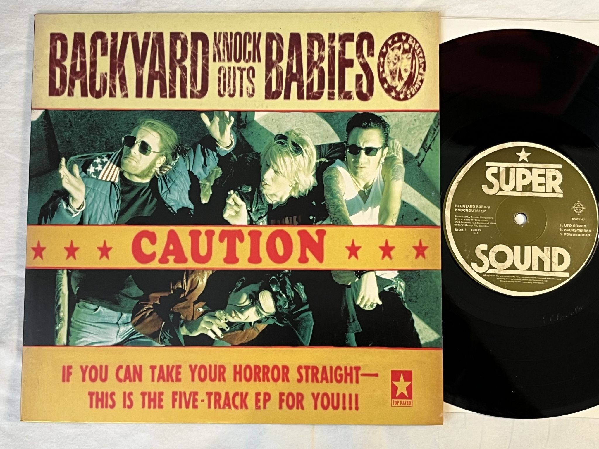 Omslagsbild för skivan BACKYARD BABIES Knockouts! EP 10" -97 MGV RECORDS MVGV 47