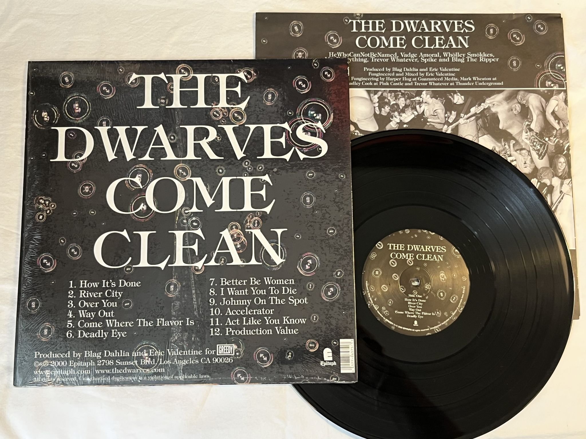 Omslagsbild för skivan THE DWARVES Come Clean LP 2000 US epitaph 86575-1