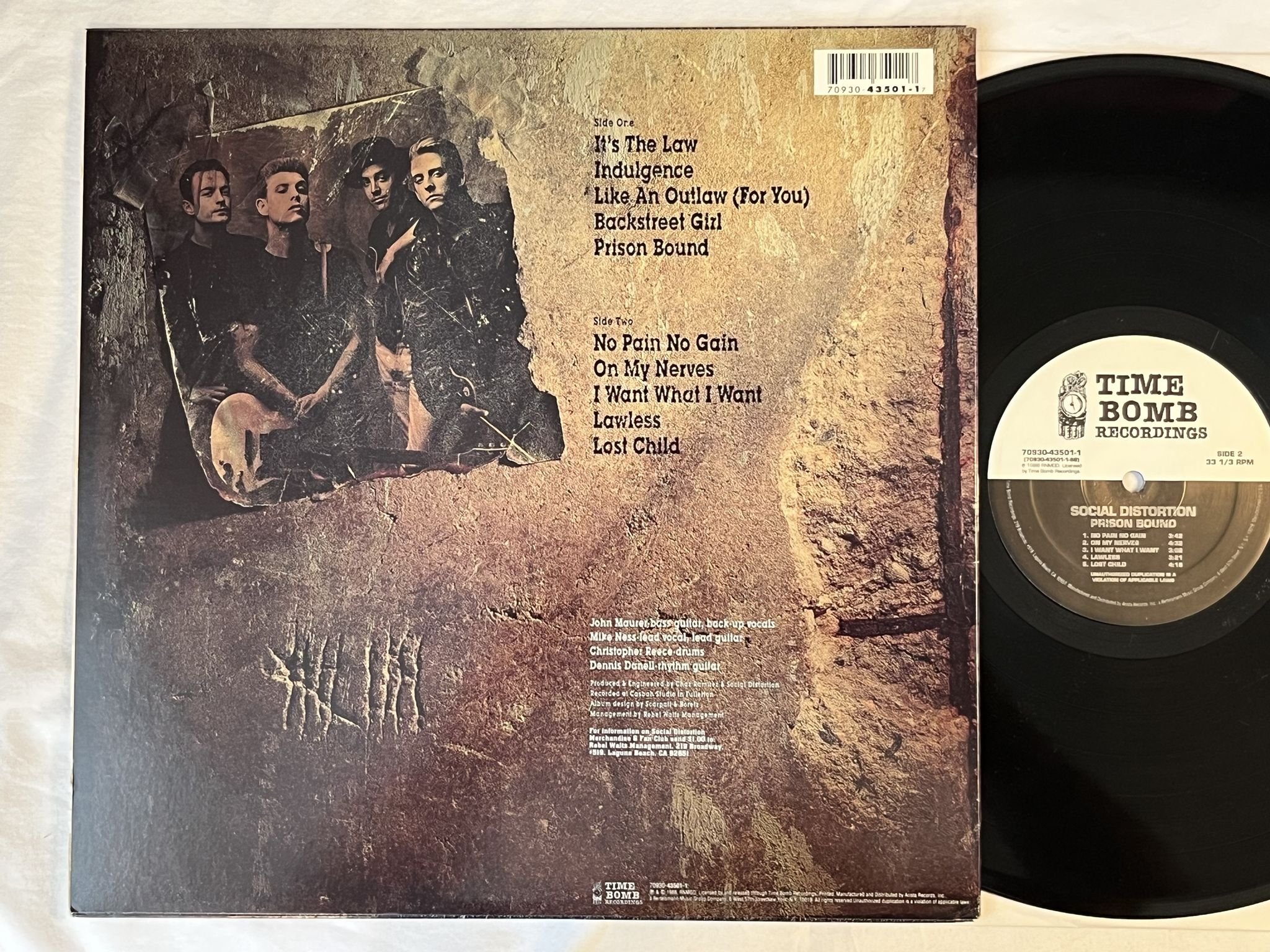 Omslagsbild för skivan SOCIAL DISTORTION Prison Bound LP -95 US TIME BOMB 70930-43501-1