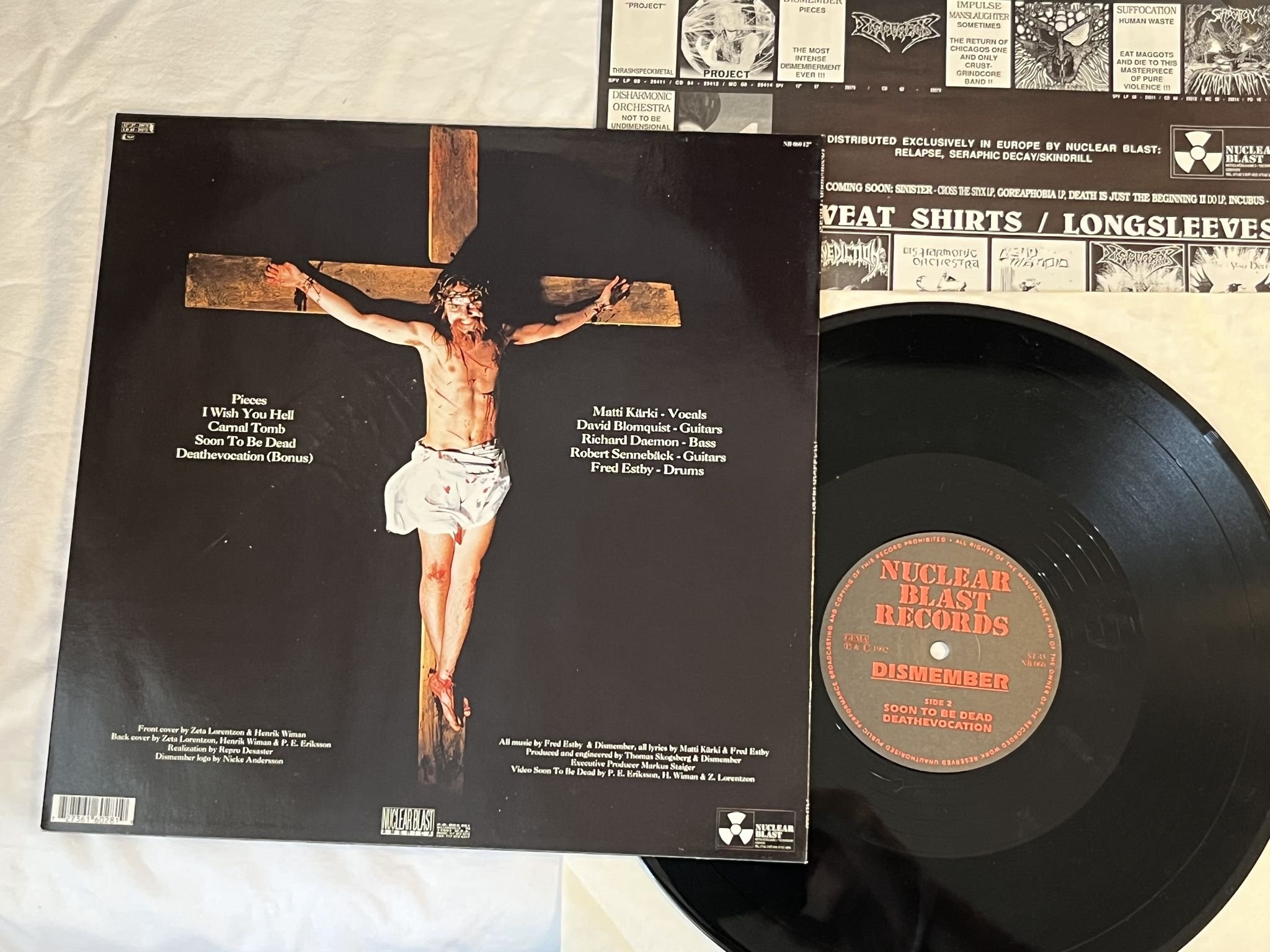 Omslagsbild för skivan DISMEMBER Pieces 12"ep -92 NUCLEAR BLAST NB 060 *** DEATH METAL ***