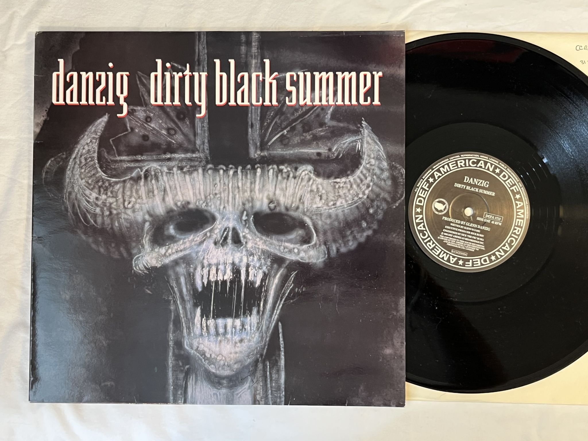 Omslagsbild för skivan DANZIG Dirty Black Summer 12" -92 DEF AMERICAN DEFA 1712