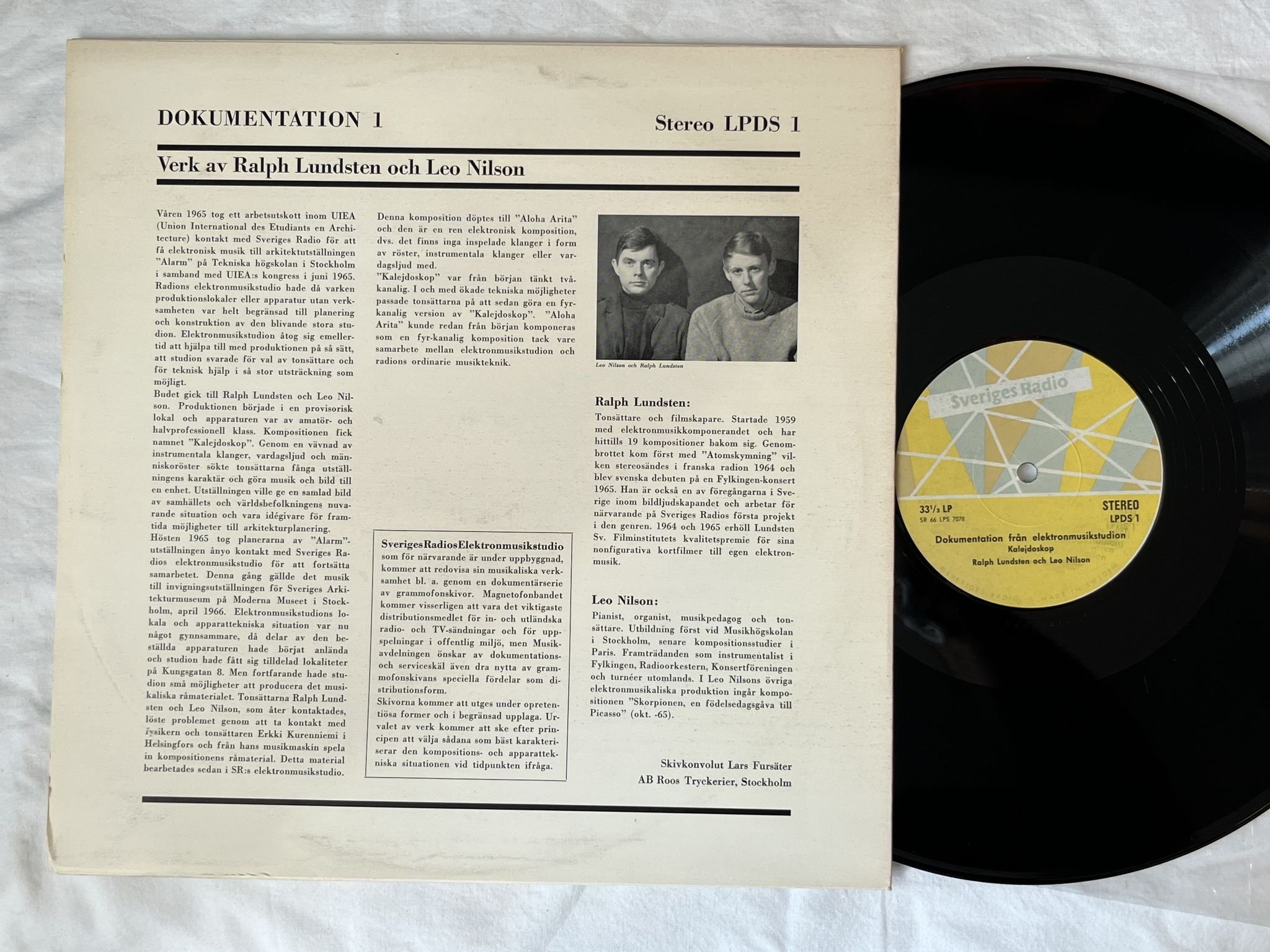 Omslagsbild för skivan RALPH LUNDSTEN Elektronmusikstudion LP -66 SVERIGES RADIO LPDS 1
