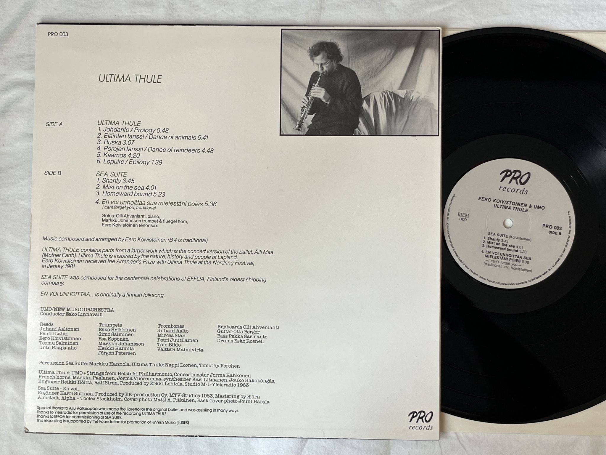 Omslagsbild för skivan EERO KOIVISTOINEN & UMO ultima thule LP -83 Finland PRO 003 ** Rare Jazz ***