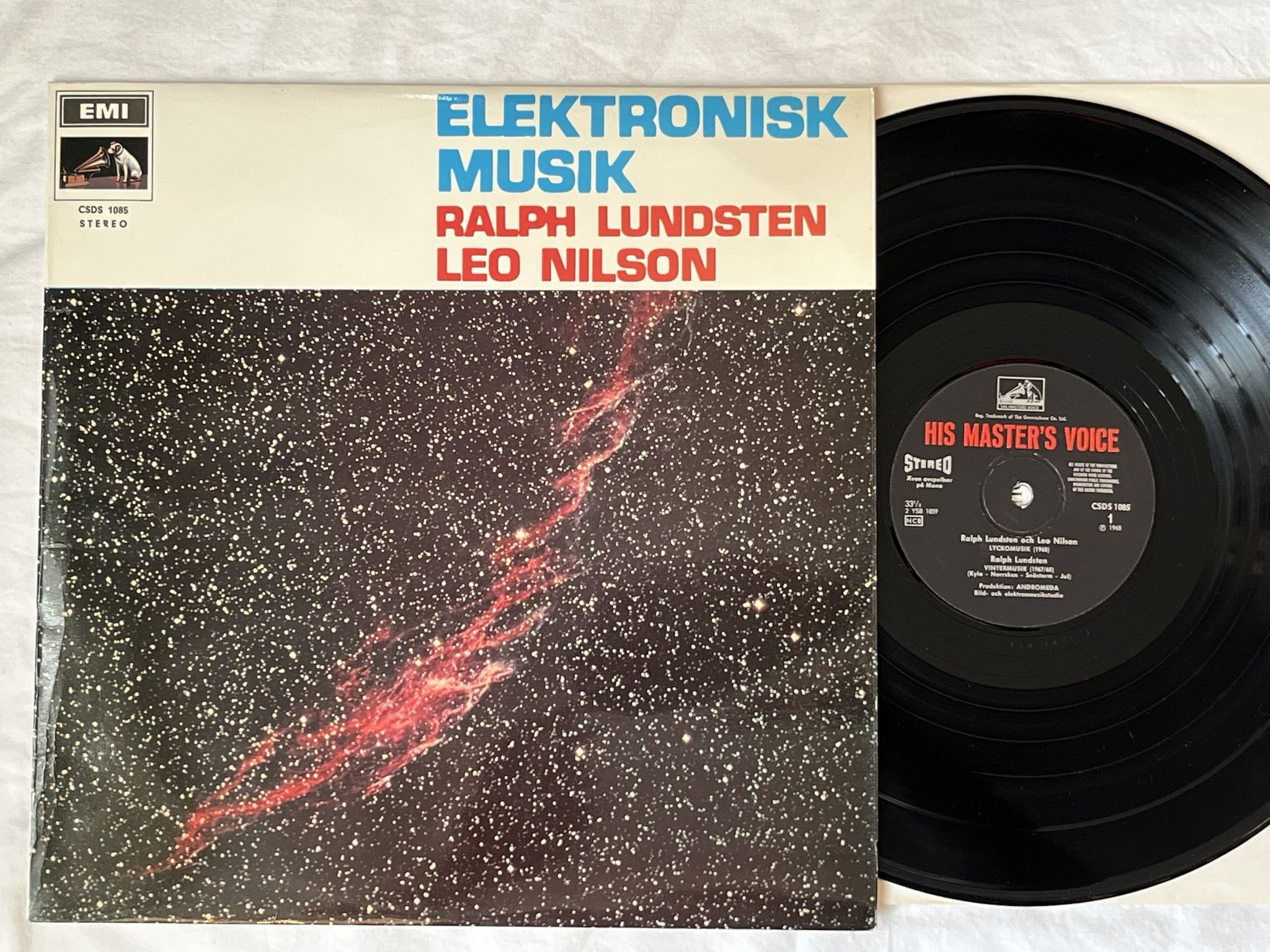 Omslagsbild för skivan RALPH LUNDSTEN Elektronisk Musik LP -68 HMV CSDS 1085