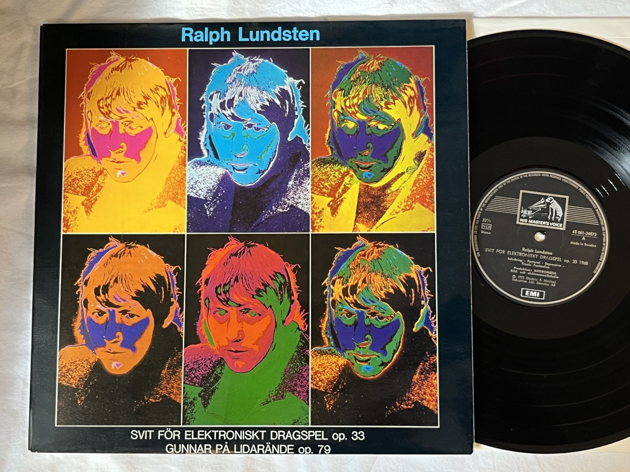 Omslagsbild för skivan RALPH LUNDSTEN svit för elektroniskt dragspel LP -73 HMV 4E 061-34873
