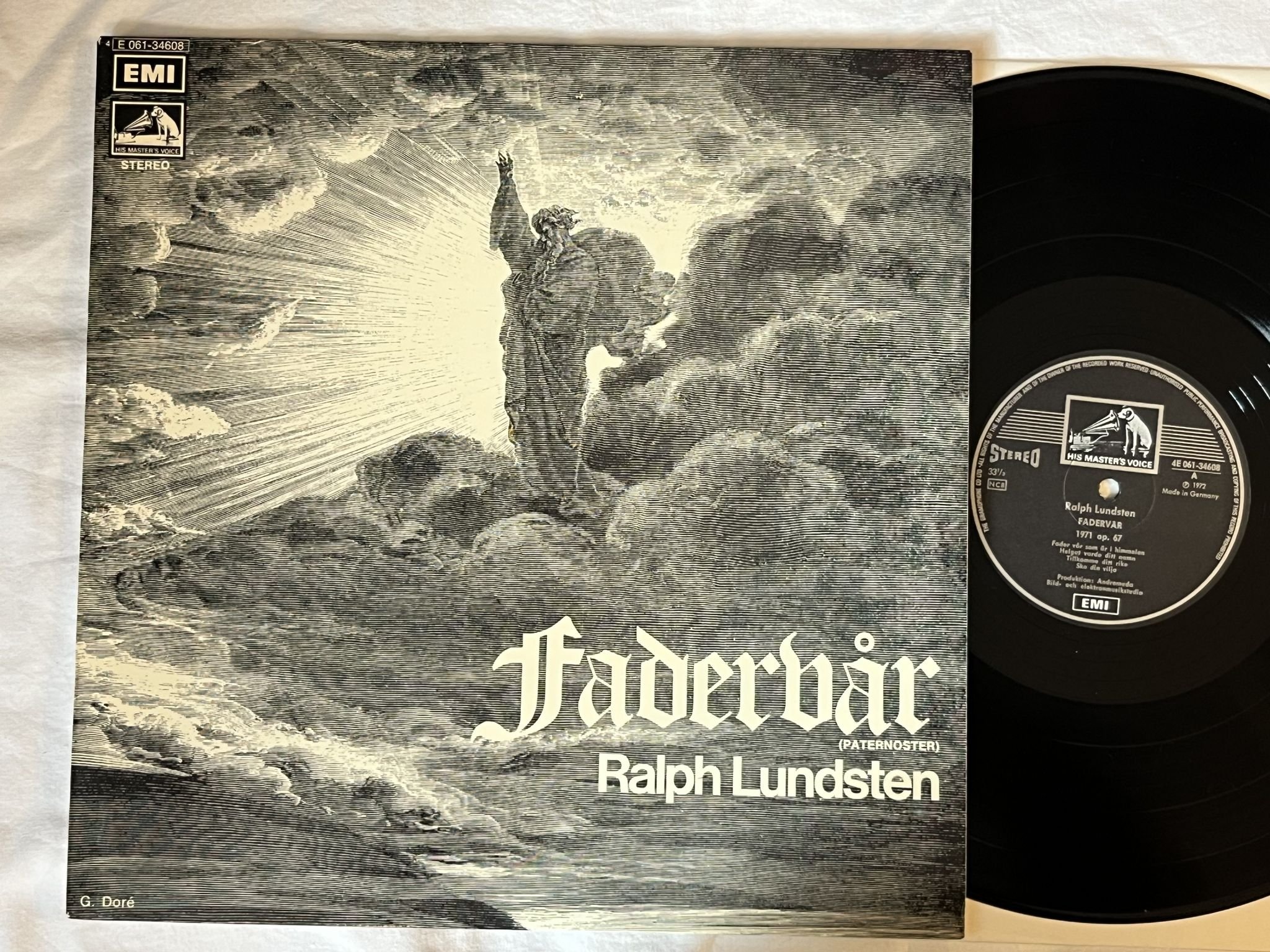 Omslagsbild för skivan RALPH LUNDSTEN Fadervår (Paternoster) LP -72 HMV 4E 061-34608