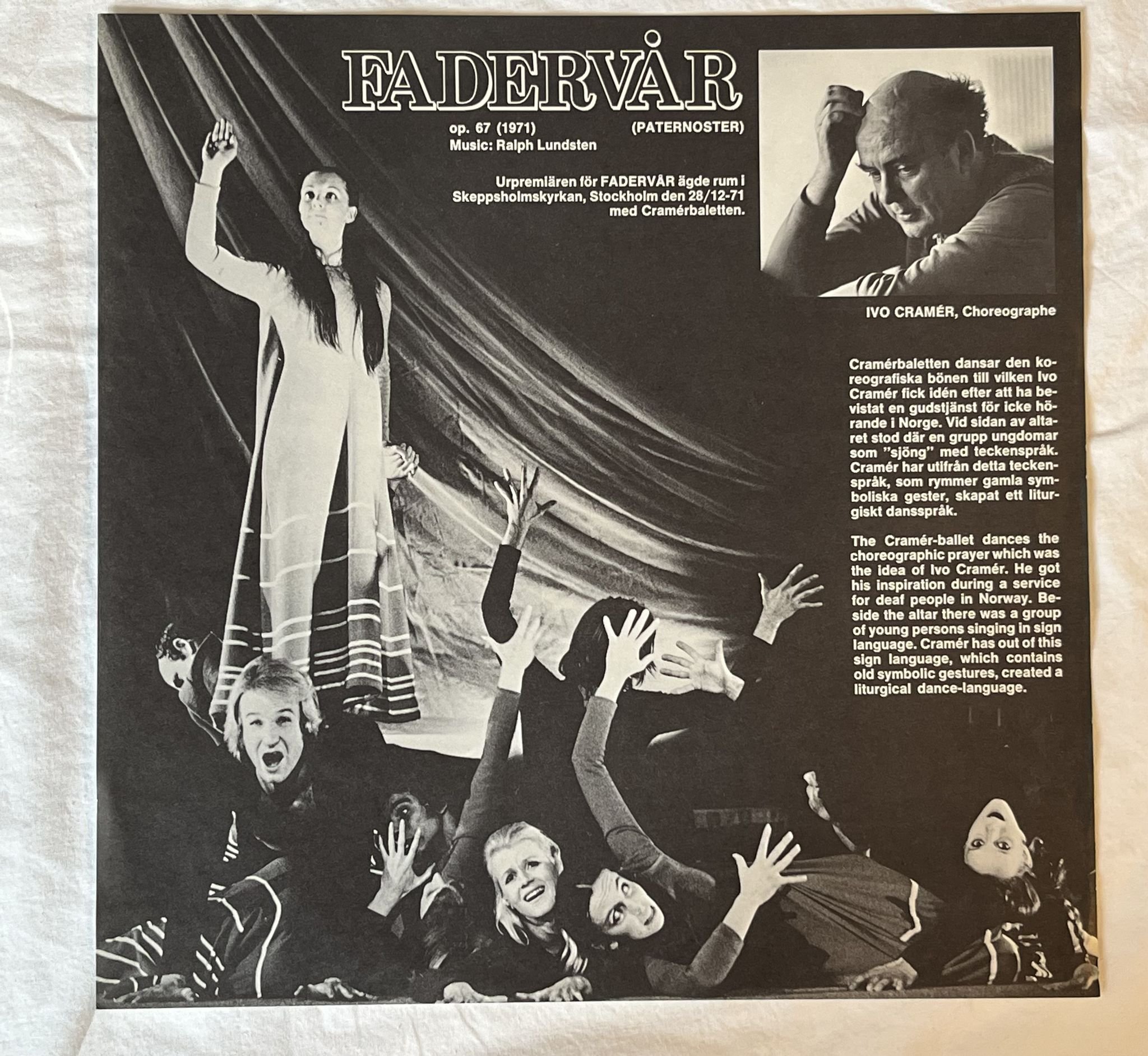 Omslagsbild för skivan RALPH LUNDSTEN Fadervår (Paternoster) LP -72 HMV 4E 061-34608