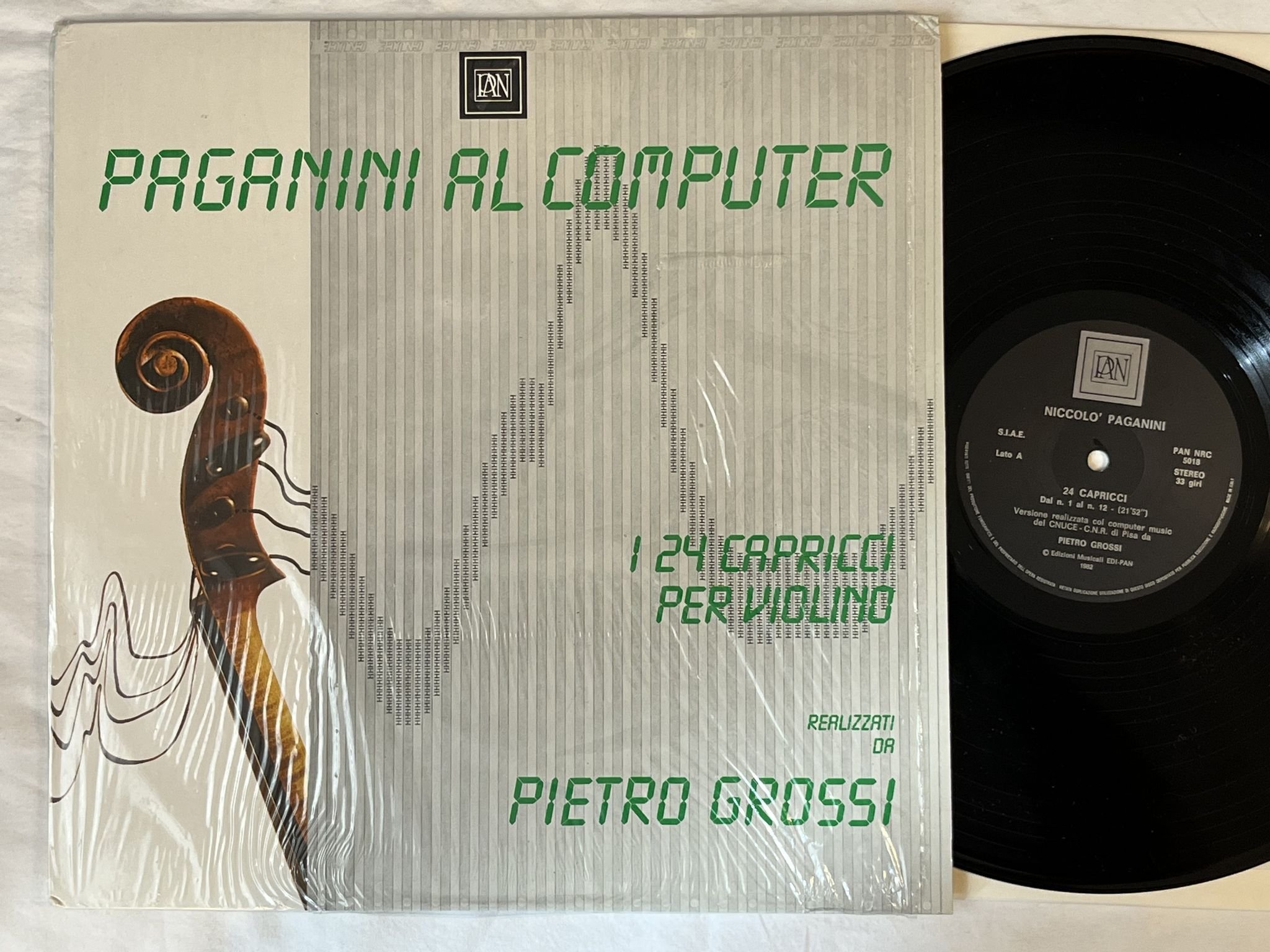 Omslagsbild för skivan PIETRO GROSSI Paganini Al Computer LP -82 ITA edipan PAN PRC S50.18