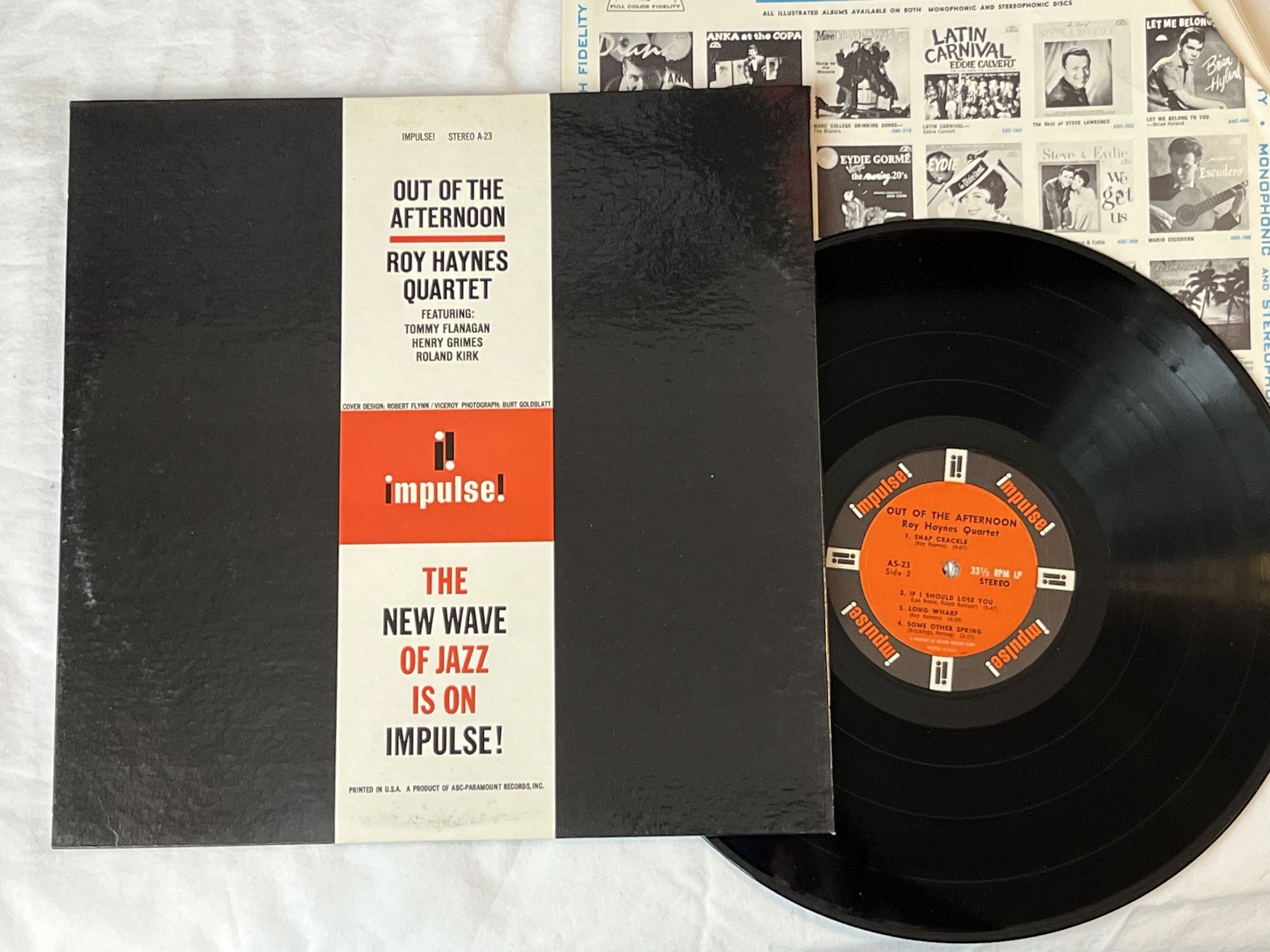 Omslagsbild för skivan ROY HAYNES QUARTET Out Of The Afternoon LP -62 US IMPULSE AS-23