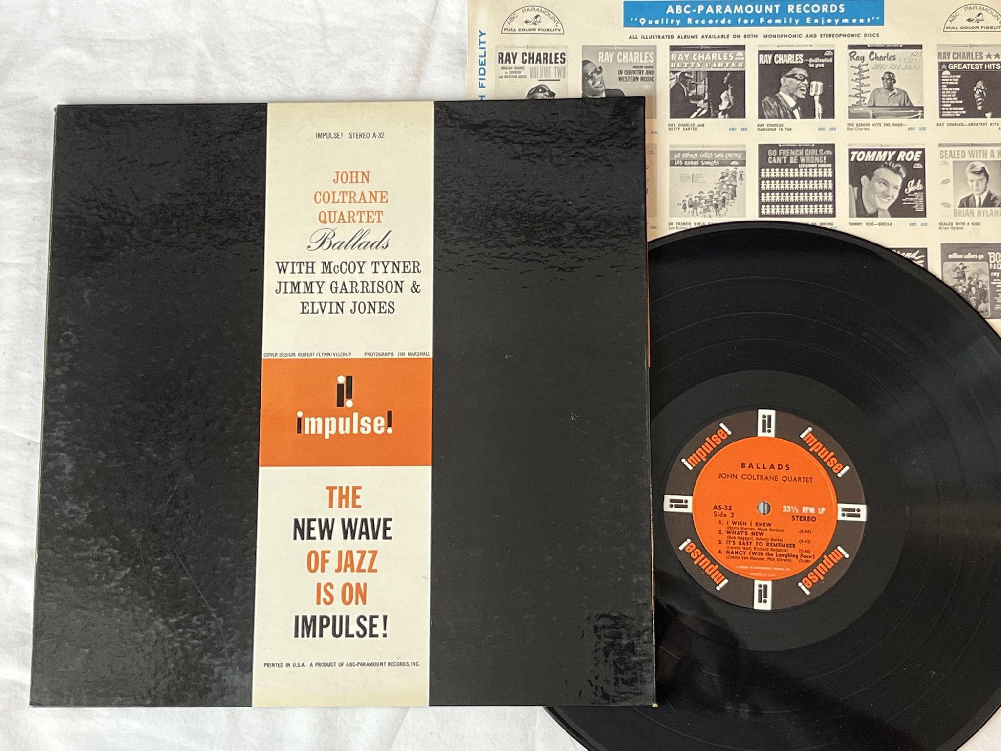 Omslagsbild för skivan JOHN COLTRANE QUARTET Ballads LP -63 US IMPULSE AS-32 *** CLASSIC ***