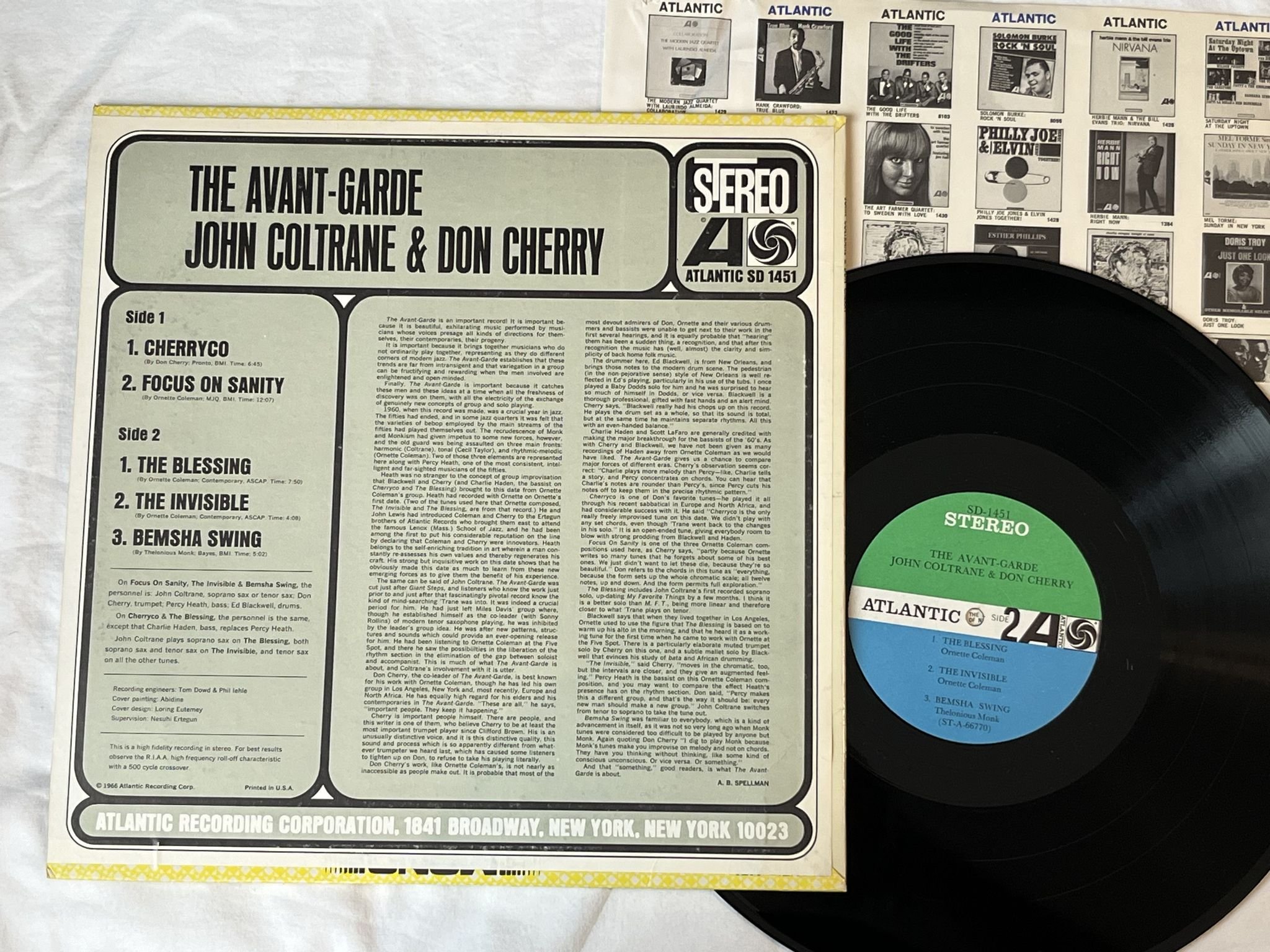 Omslagsbild för skivan JOHN COLTRANE & DON CHERRY The Avant-Garde LP -66 US ATLANTIC SD 1451