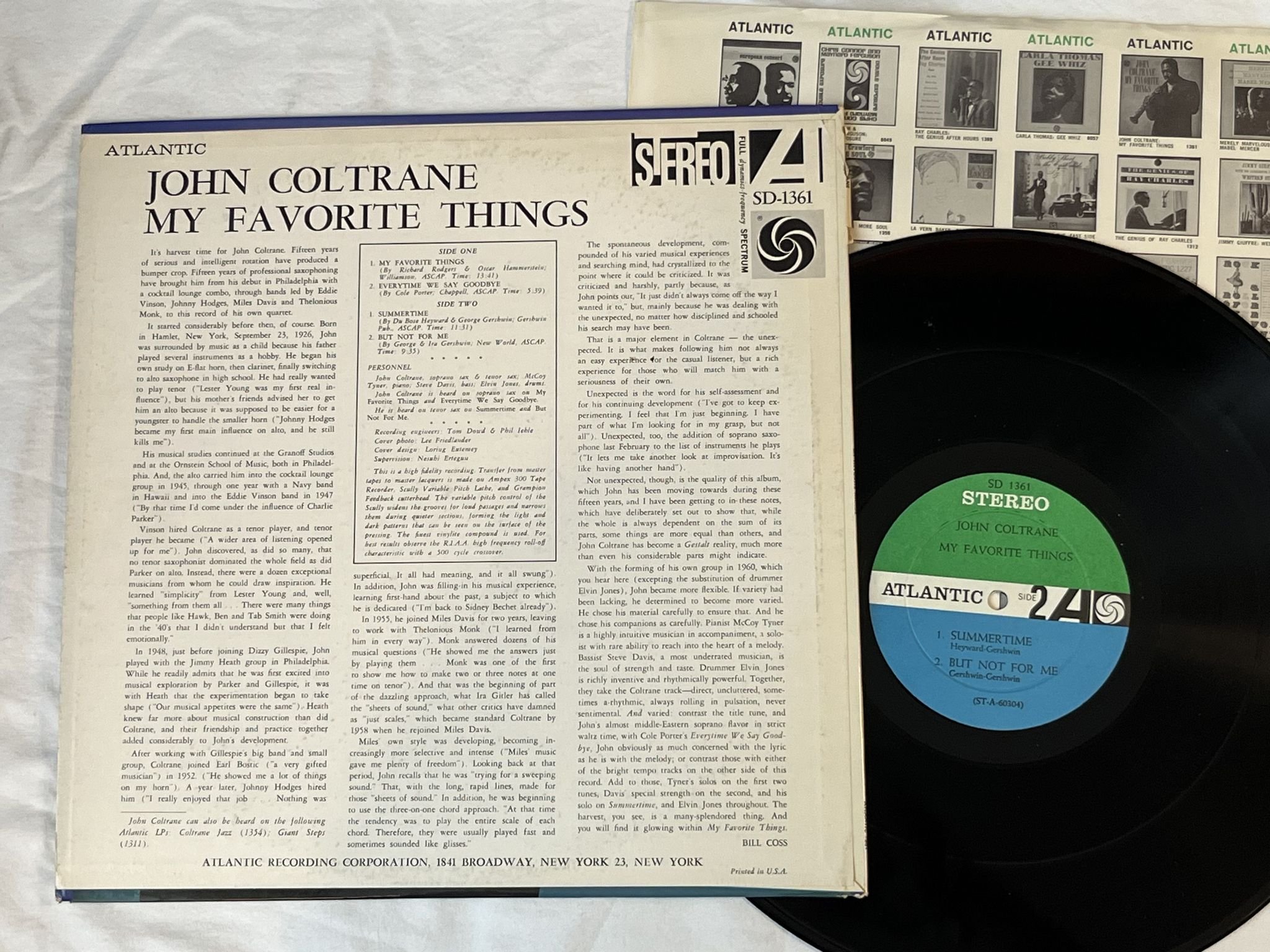 Omslagsbild för skivan JOHN COLTRANE My Favorite Things LP -61 US ATLANTIC SD 1361 **** CLASSIC ****