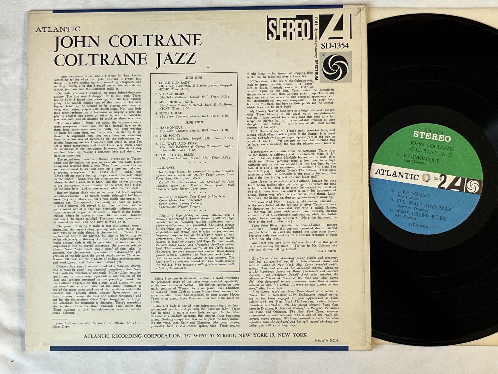 Omslagsbild för skivan JOHN COLTRANE Coltrane Jazz LP -61 US ATLANTIC SD 1354