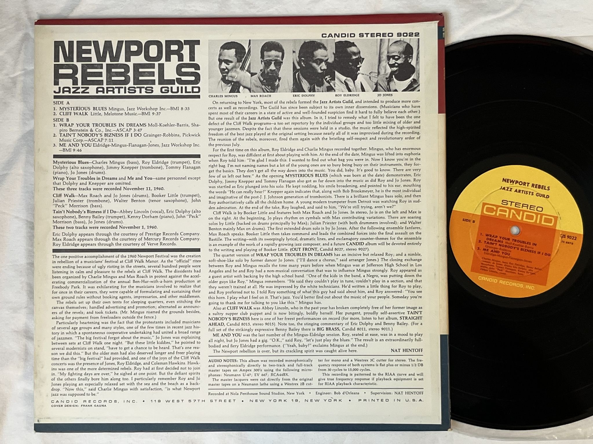 Omslagsbild för skivan CHARLES MINGUS Newport Rebels LP -61 US CANDID CJS 9022