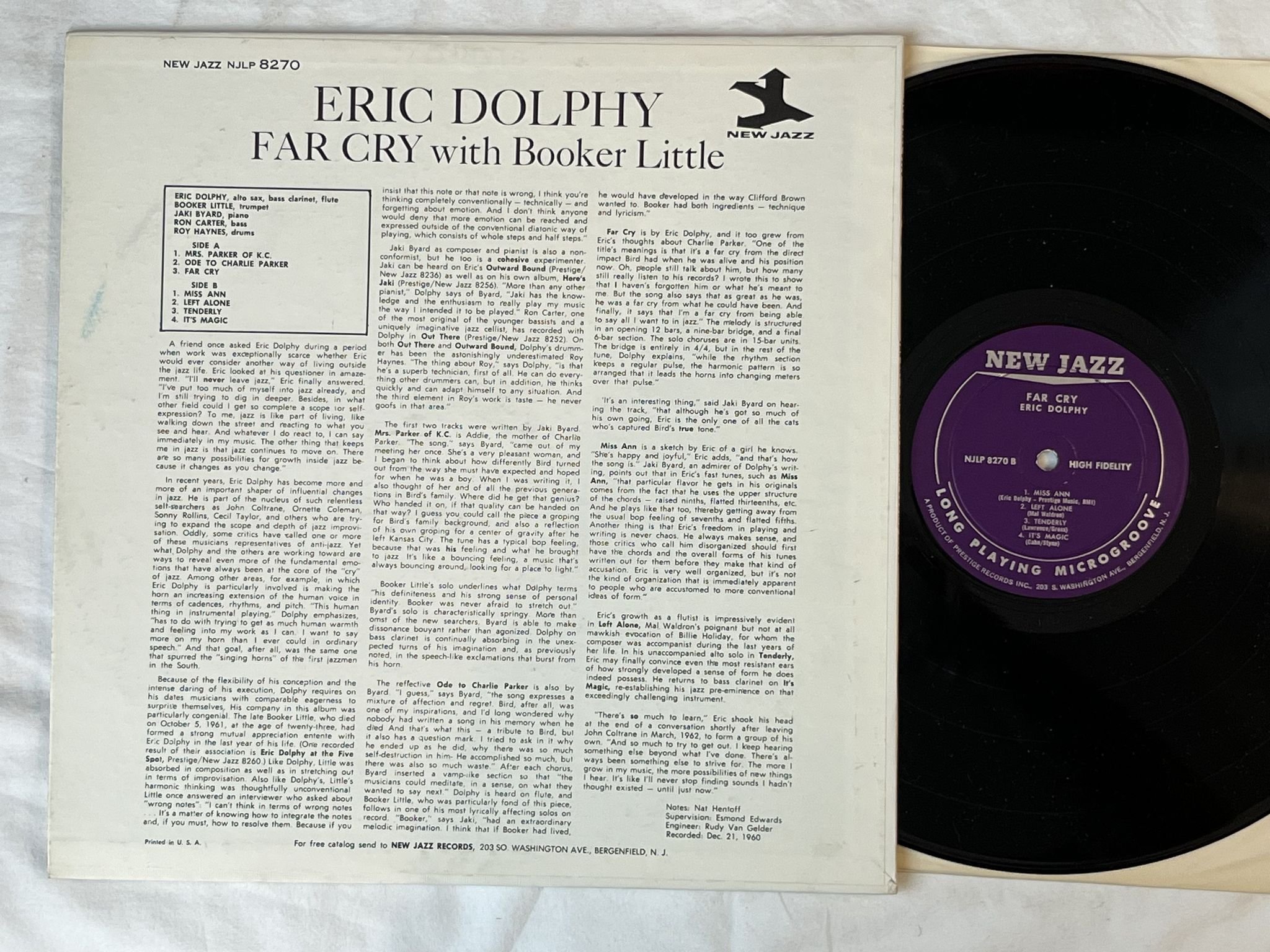 Omslagsbild för skivan ERIC DOLPHY far cry LP -62 US NEW JAZZ NJLP 8270 *** CLASSIC ***