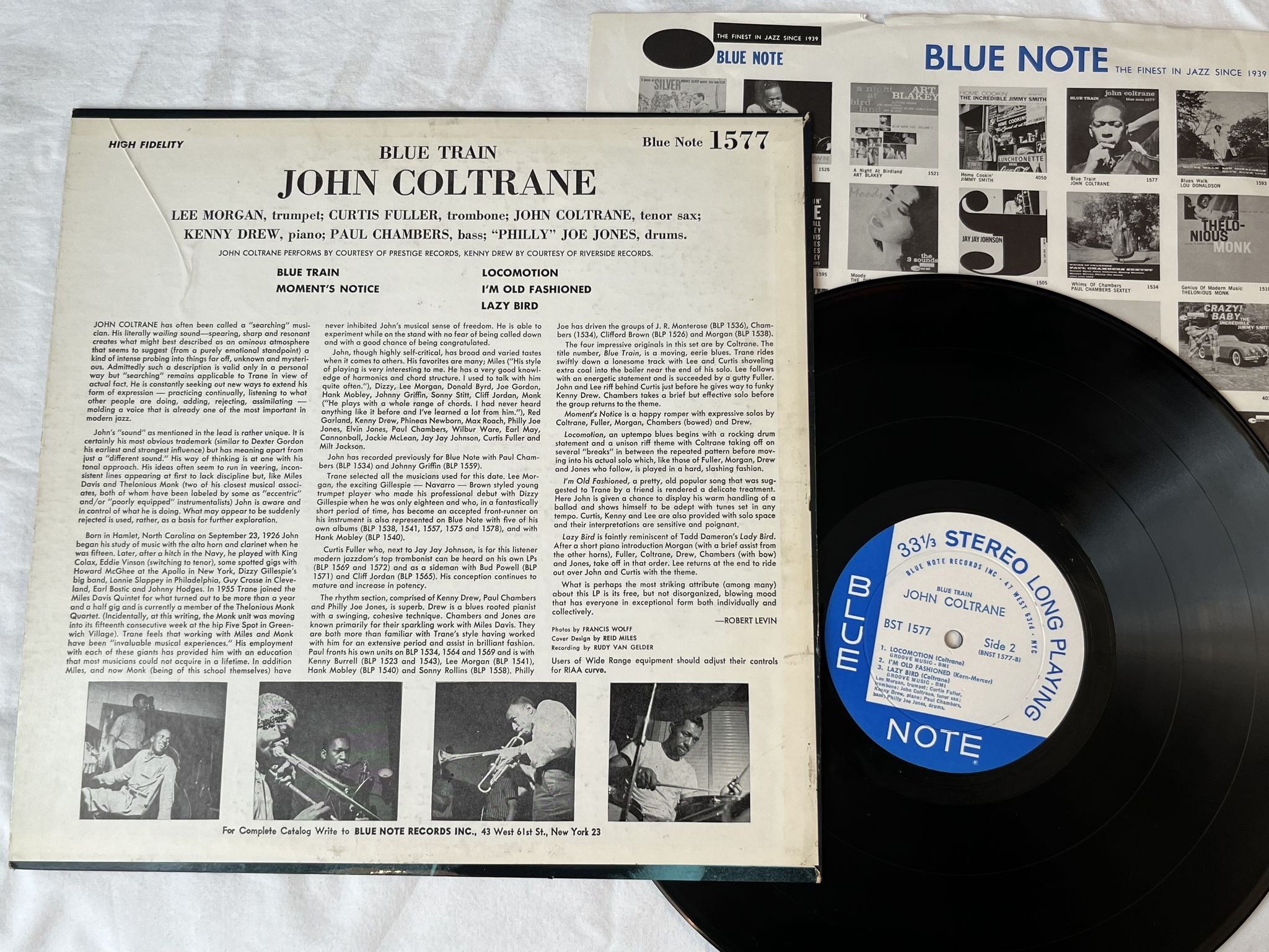 Omslagsbild för skivan JOHN COLTRANE blue train LP -60 US BLUE NOTE BST 1577 *** AMAZING CLASSIC ***