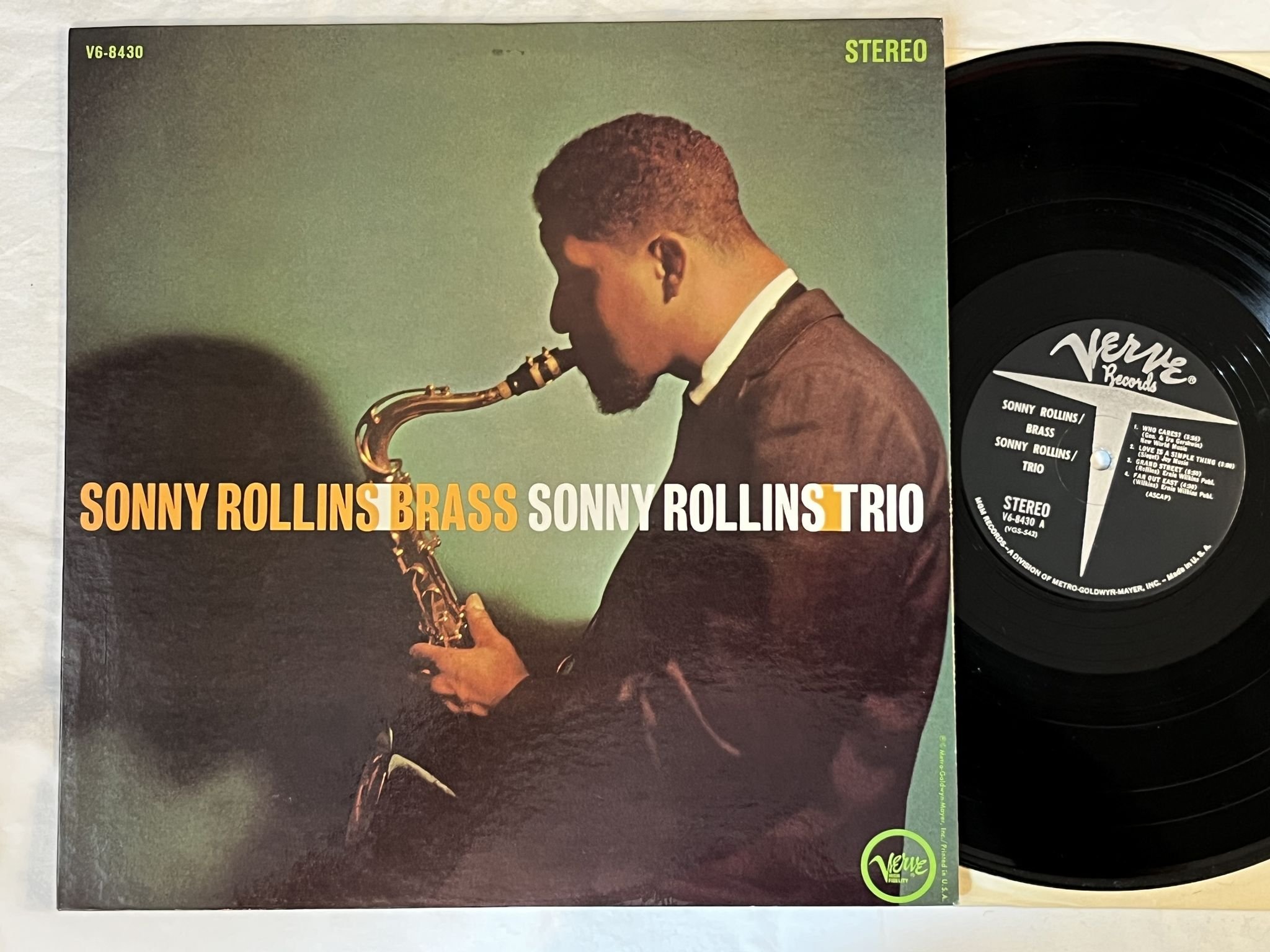 Omslagsbild för skivan SONNY ROLLINS Brass / trio LP -62 US VERVE V-8430