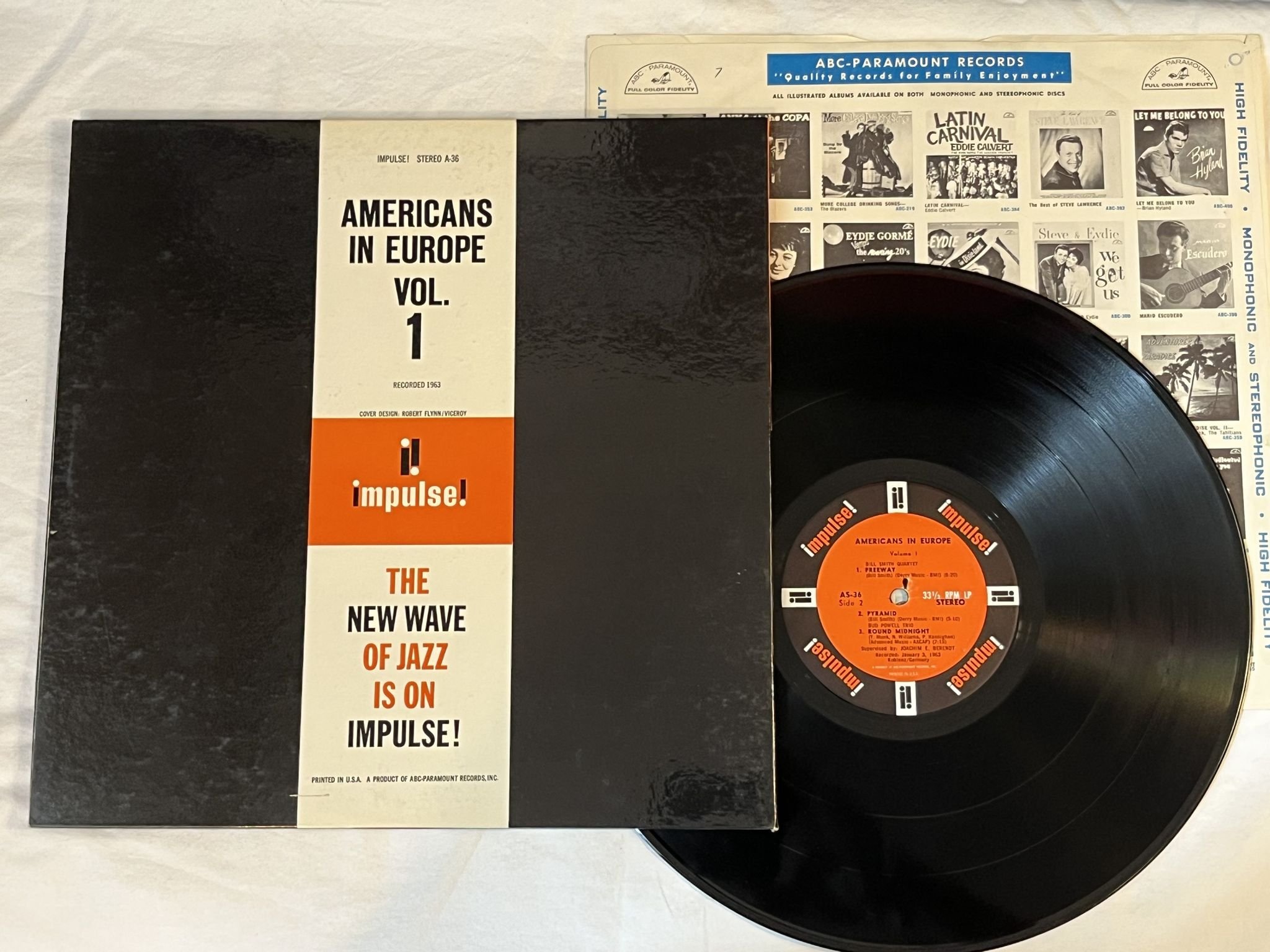 Omslagsbild för skivan KENNY CLARKE + more - Americans in Europe Vol.1 LP -63 US IMPULSE AS-36