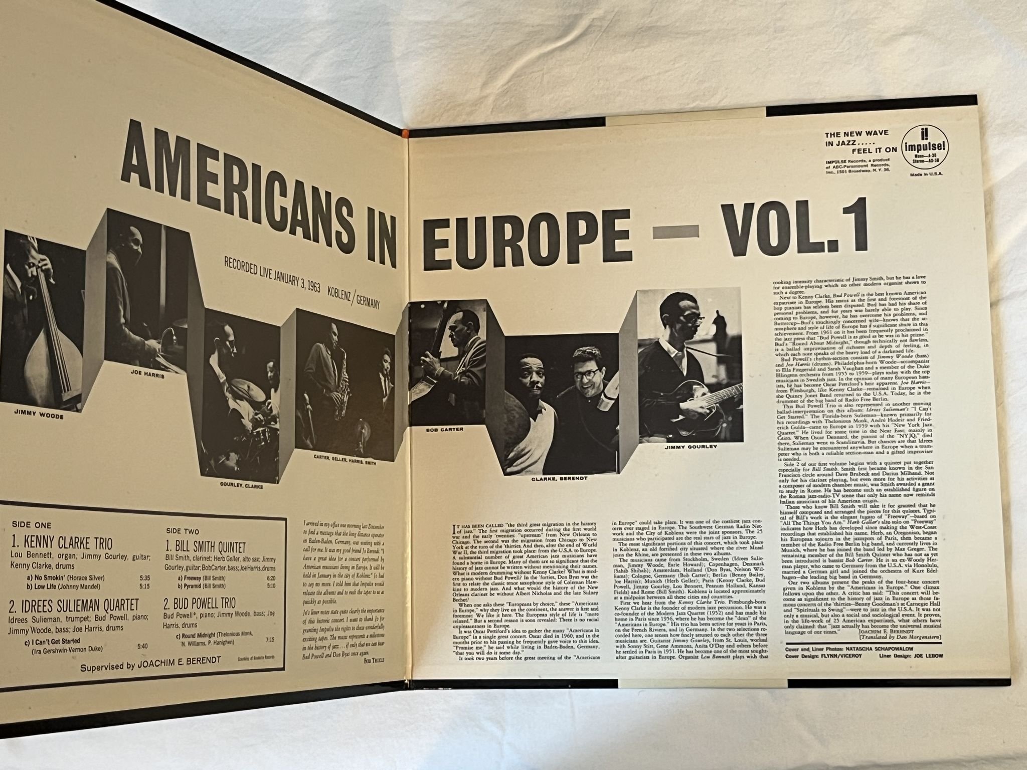 Omslagsbild för skivan KENNY CLARKE + more - Americans in Europe Vol.1 LP -63 US IMPULSE AS-36