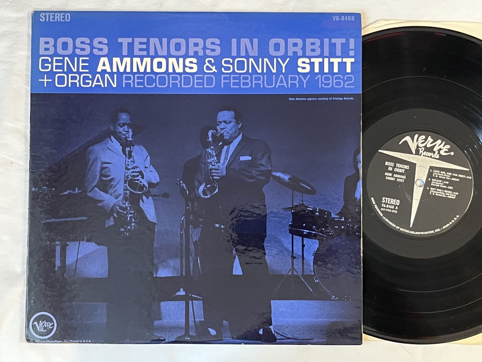Omslagsbild för skivan GENE AMMONS & SONNY STITT boss tenors in orbit! LP -62 US VERVE V6-8468