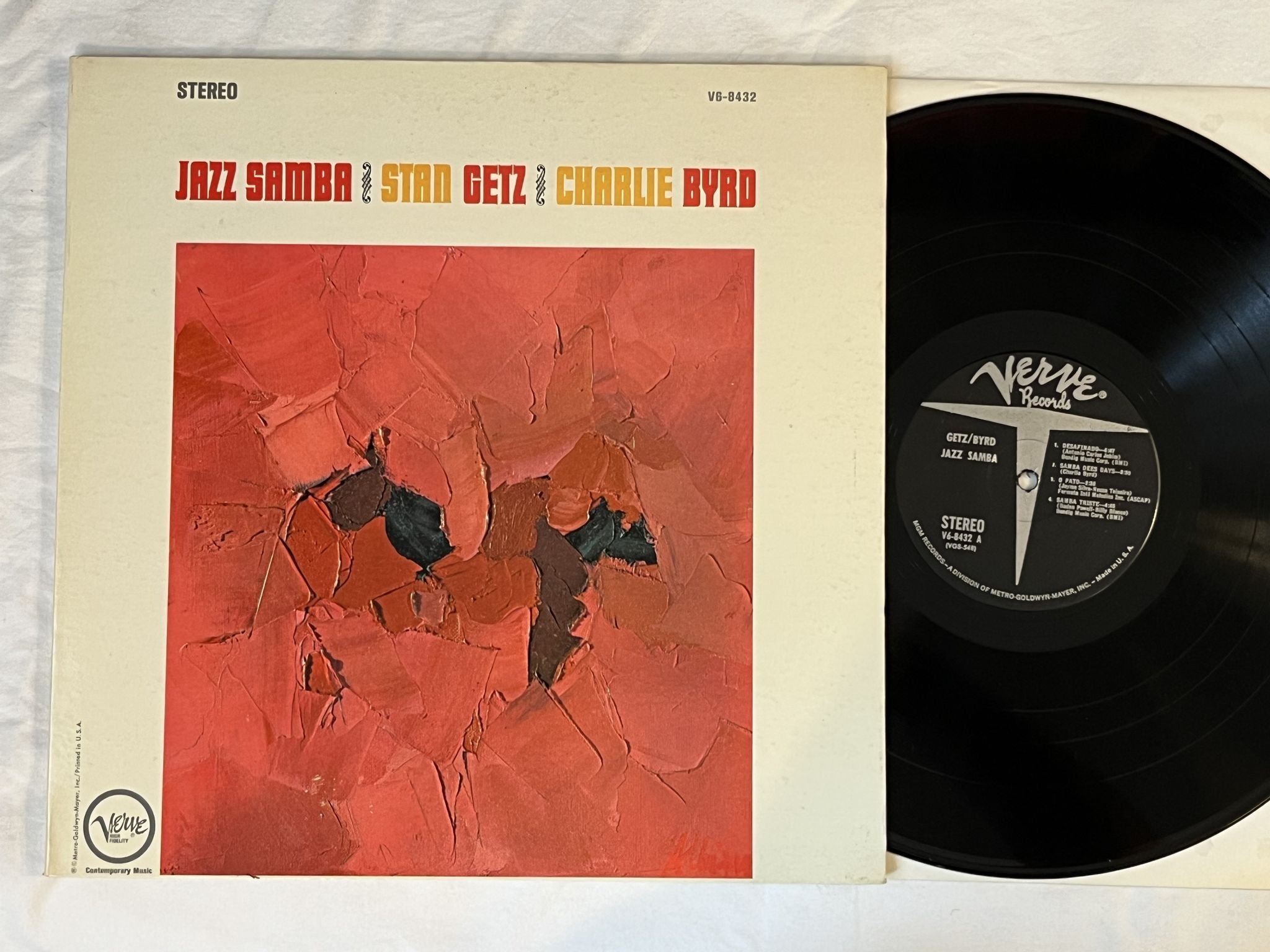 Omslagsbild för skivan GETZ / BYRD jazz samba LP -62 US VERVE V6-8432 *** CLASSIC BOSSA ***
