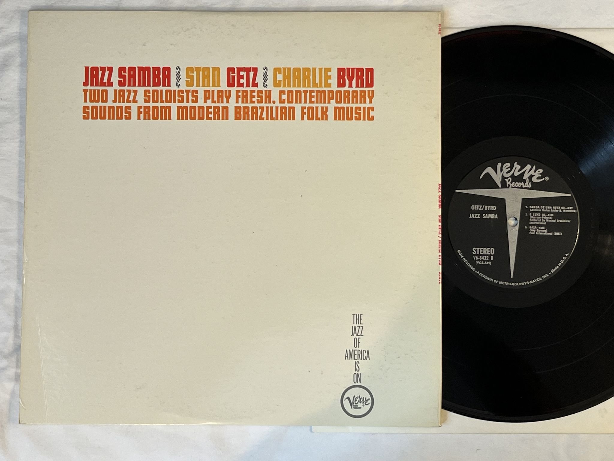 Omslagsbild för skivan GETZ / BYRD jazz samba LP -62 US VERVE V6-8432 *** CLASSIC BOSSA ***