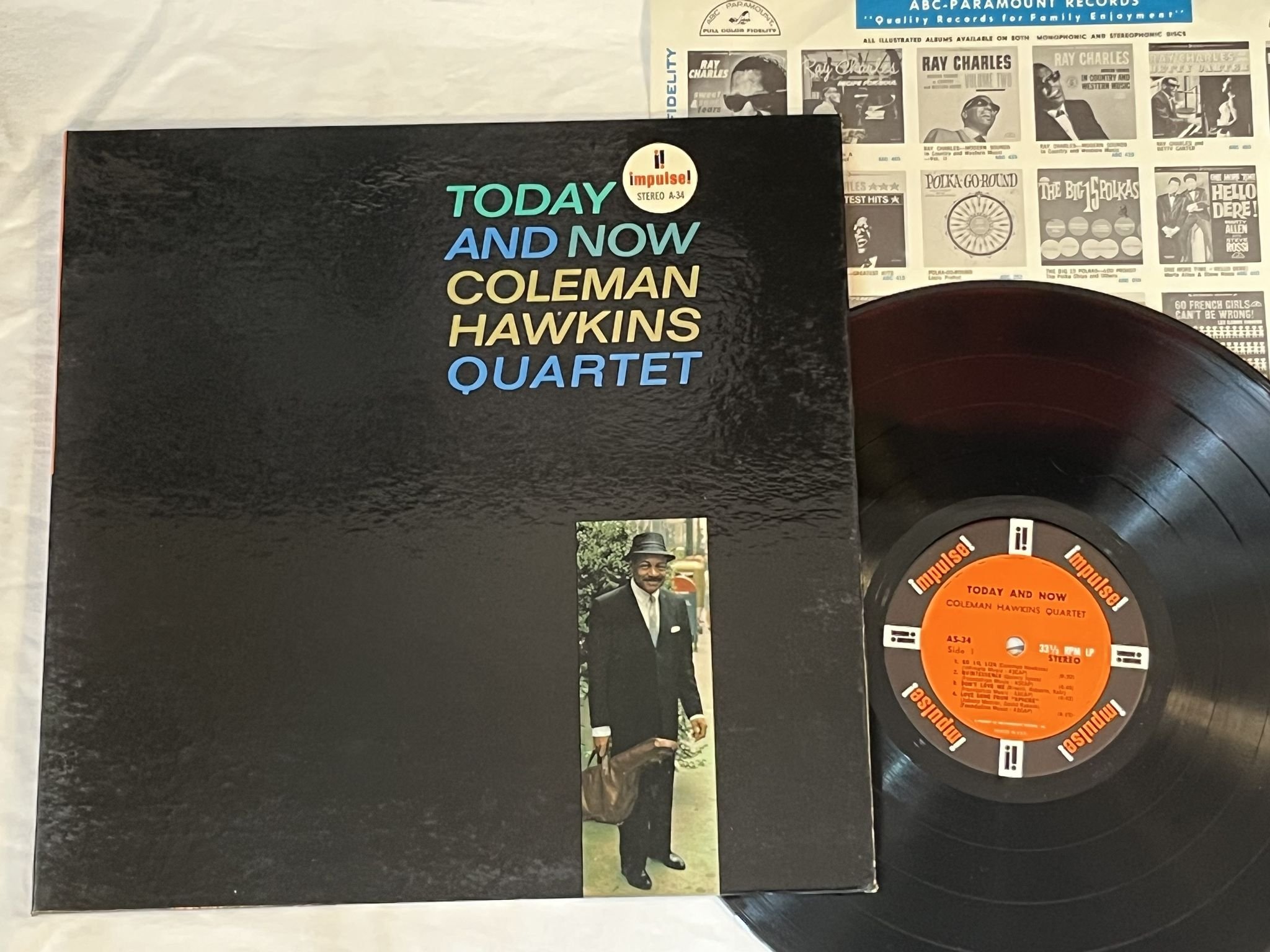 Omslagsbild för skivan COLEMAN HAWKINS QUARTET today and now LP -63 US IMPULSE AS-34