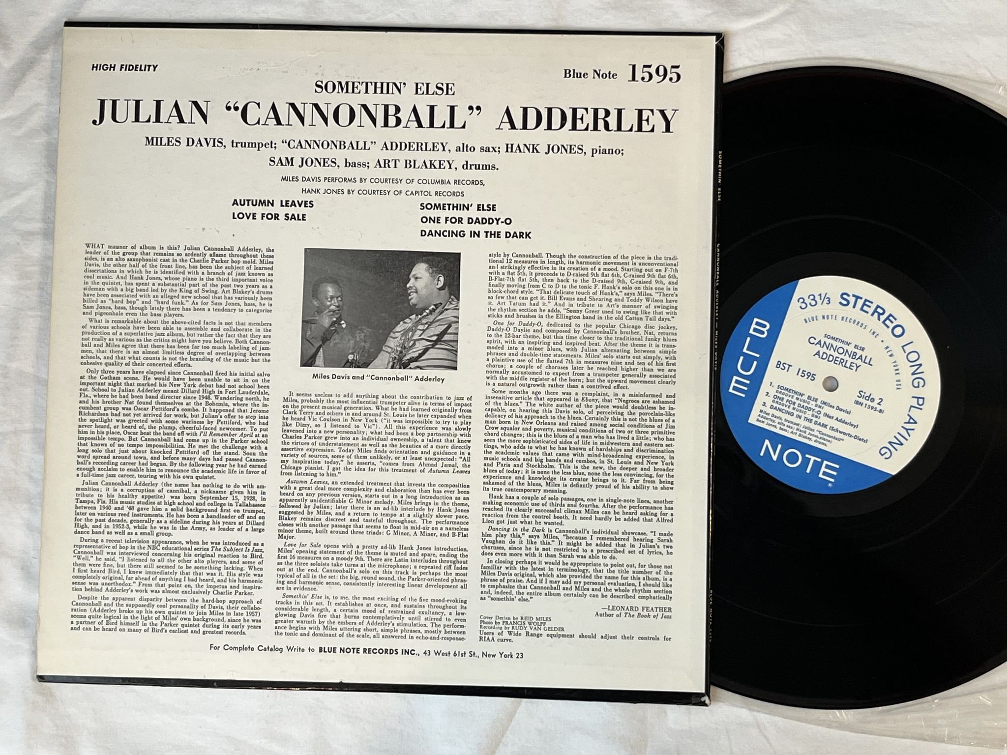 Omslagsbild för skivan CANNONBALL ADDERLEY somethin' else LP -66 US BLUE NOTE BST 1595 *** CLASSIC ***