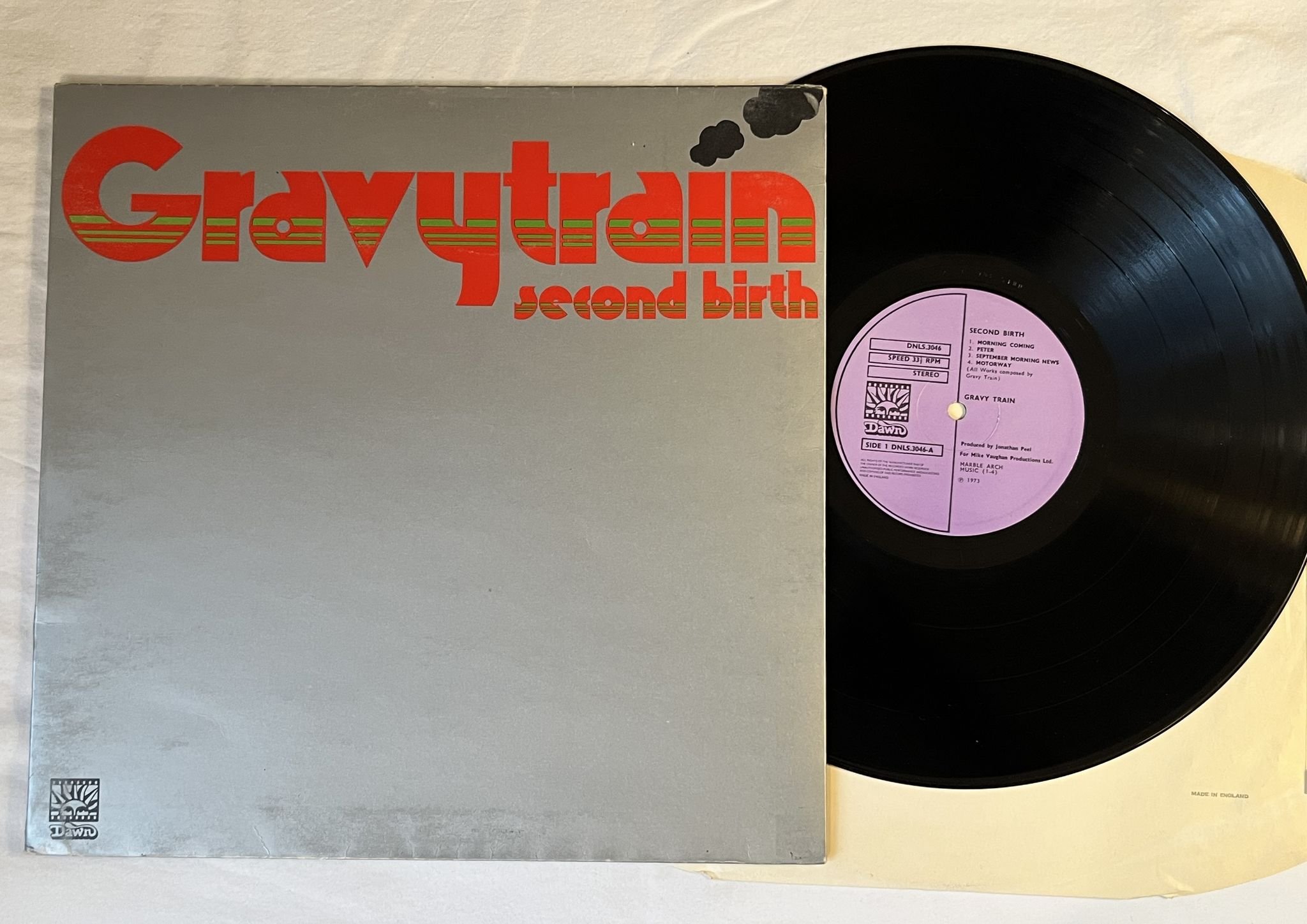Omslagsbild för skivan GRAVY TRAIN second birth LP -73 UK DAWN DNLS 3046 *** RARE PROG ***