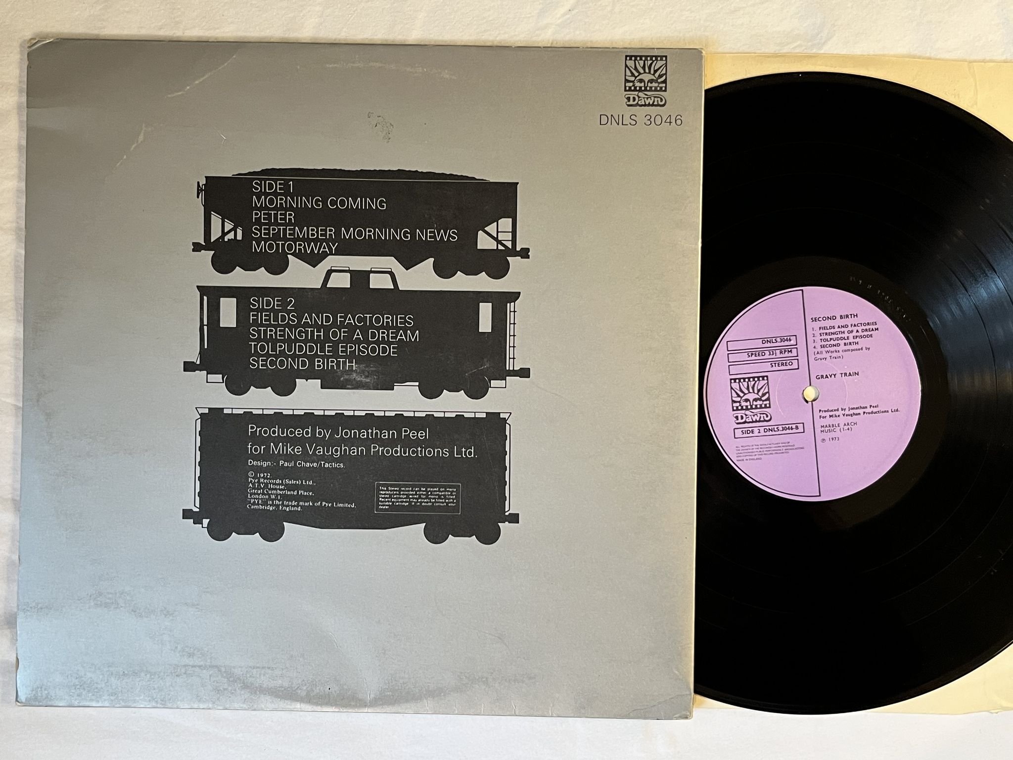 Omslagsbild för skivan GRAVY TRAIN second birth LP -73 UK DAWN DNLS 3046 *** RARE PROG ***