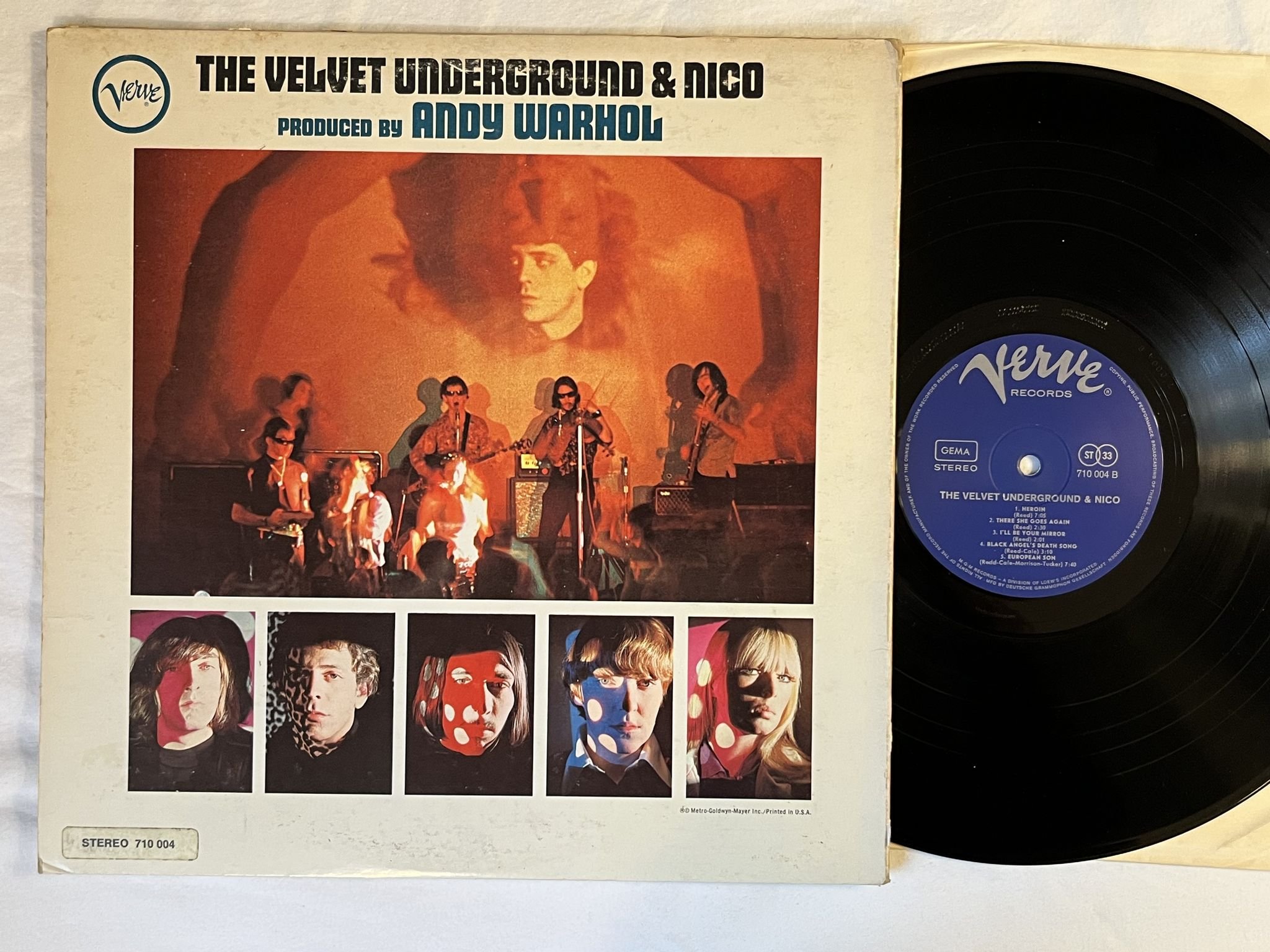 Omslagsbild för skivan VELVET UNDERGROUND & NICO LP -67 Ger/US ANDY WARHOL original POP-ART