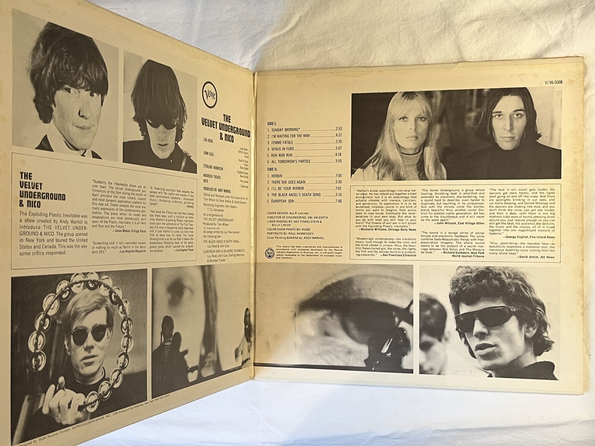 Omslagsbild för skivan VELVET UNDERGROUND & NICO LP -67 Ger/US ANDY WARHOL original POP-ART