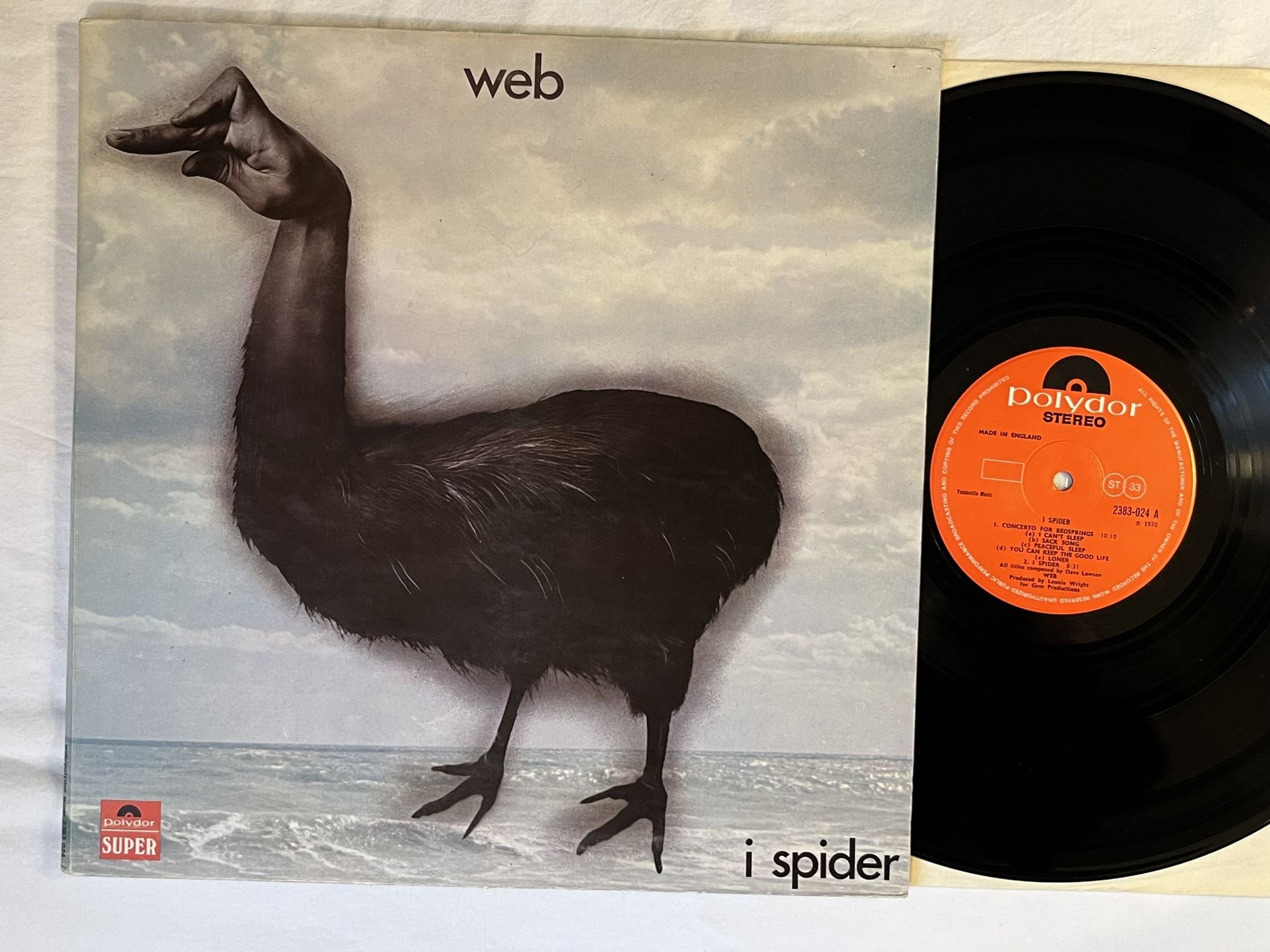 Omslagsbild för skivan WEB i Spider LP -70 UK POLYDOR 2383 024 *** RARE PROG ***