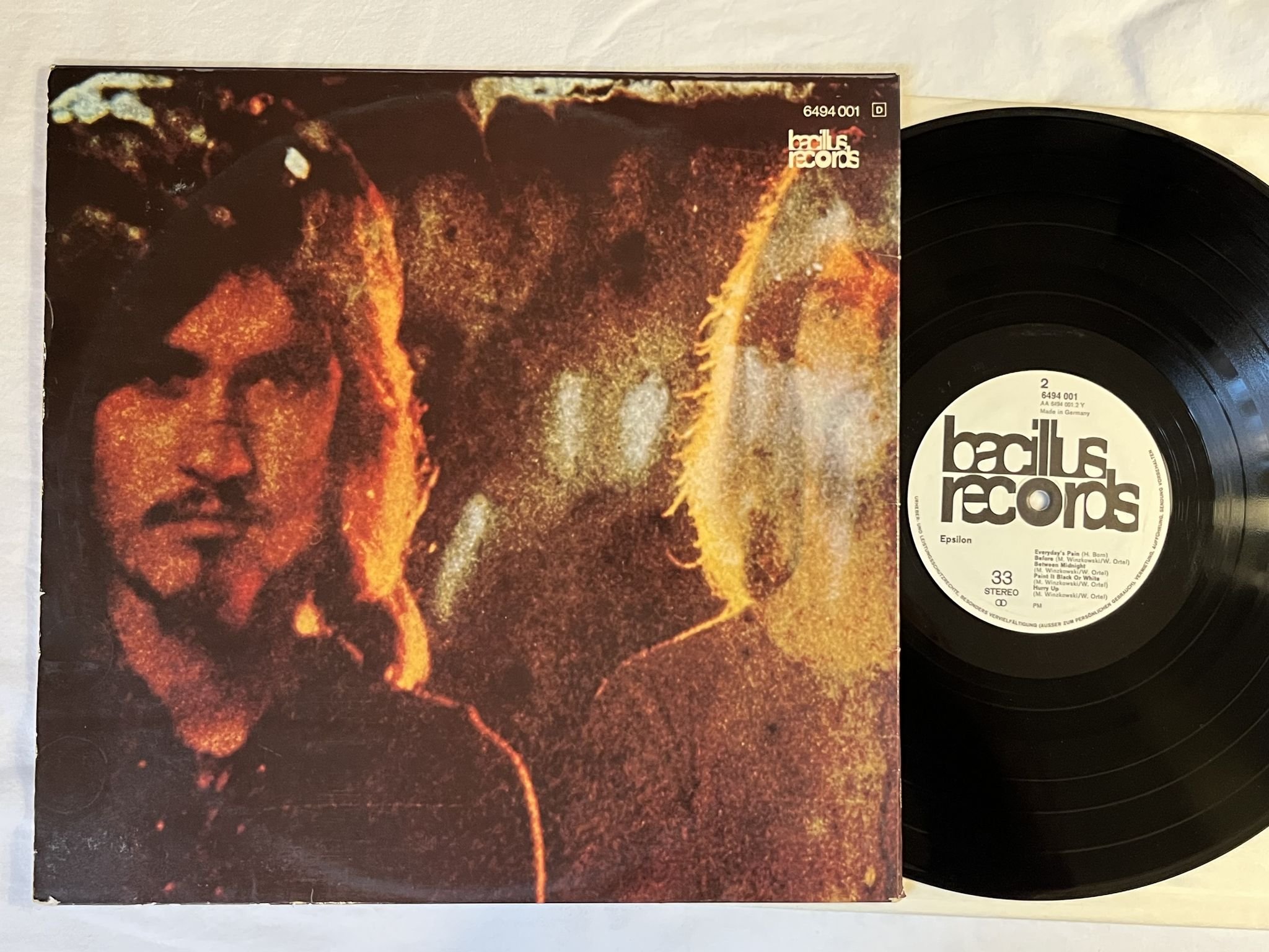 Omslagsbild för skivan EPSILON s/t LP -71 Ger BACILLUS 6494001 *** RARE KRAUTROCK ***