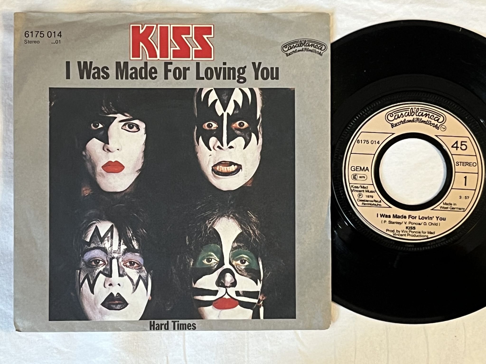 Omslagsbild för skivan KISS I was made for loving you 7" -80 Ger CASABLANCA 6175 014