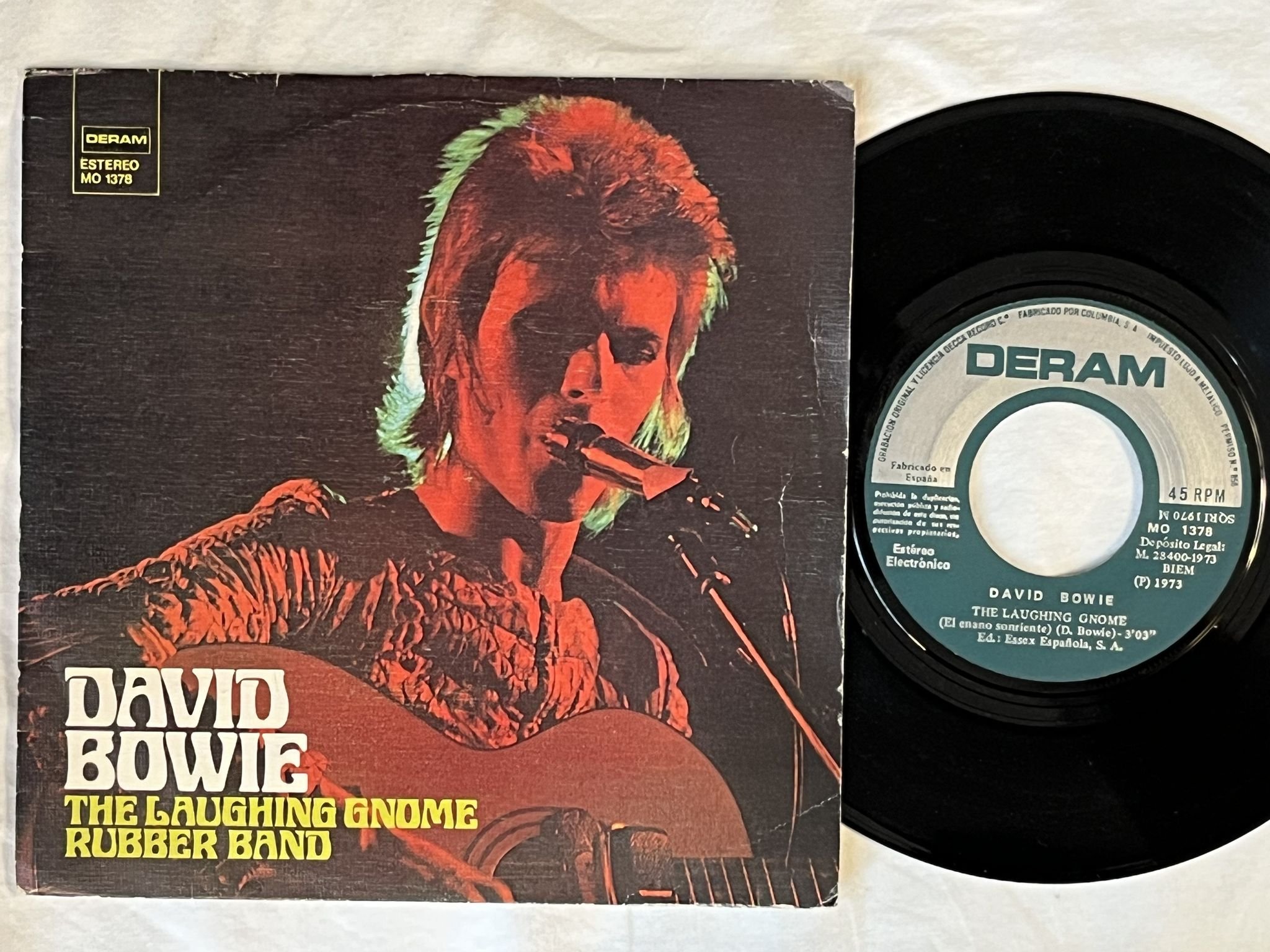 Omslagsbild för skivan DAVID BOWIE the laughing gnome 7" -73 Spain DERAM MO-1378 ** RARE **