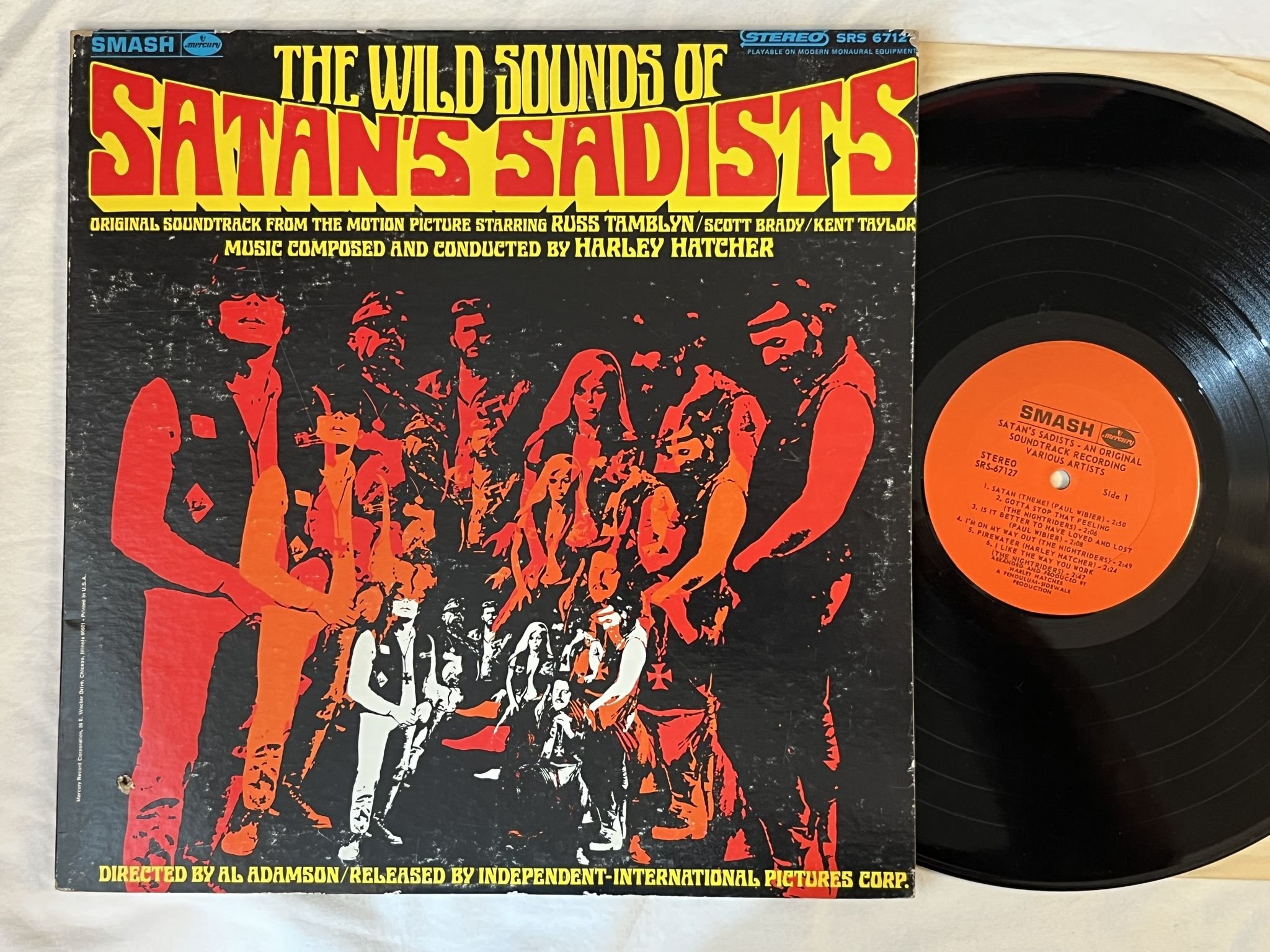 Omslagsbild för skivan HARLEY HATCHER The Wild Sounds Of Satan's Sadists LP -69 US SMASH SRS 67127