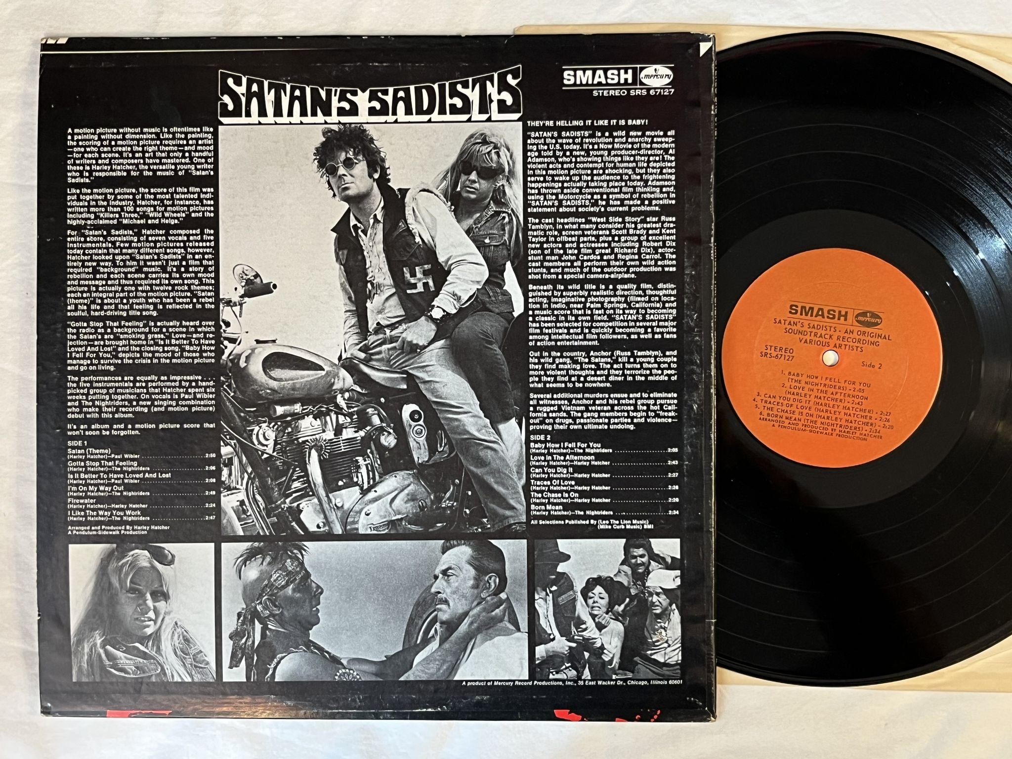Omslagsbild för skivan HARLEY HATCHER The Wild Sounds Of Satan's Sadists LP -69 US SMASH SRS 67127