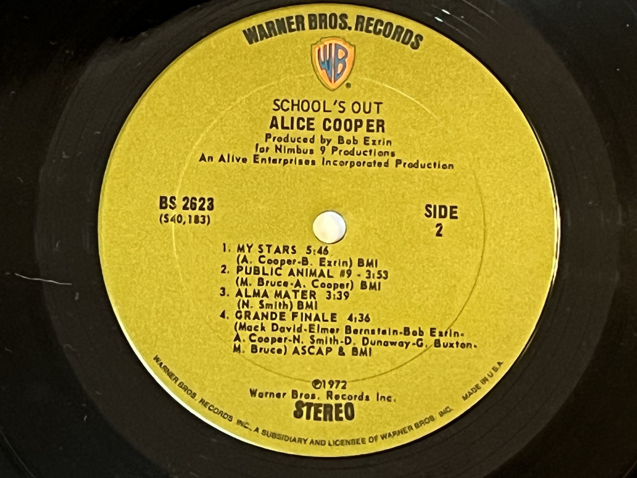 Omslagsbild för skivan ALICE COOPER School's out LP -72 US WARNER BROS BS 2623 *** PINK PANTIES ***