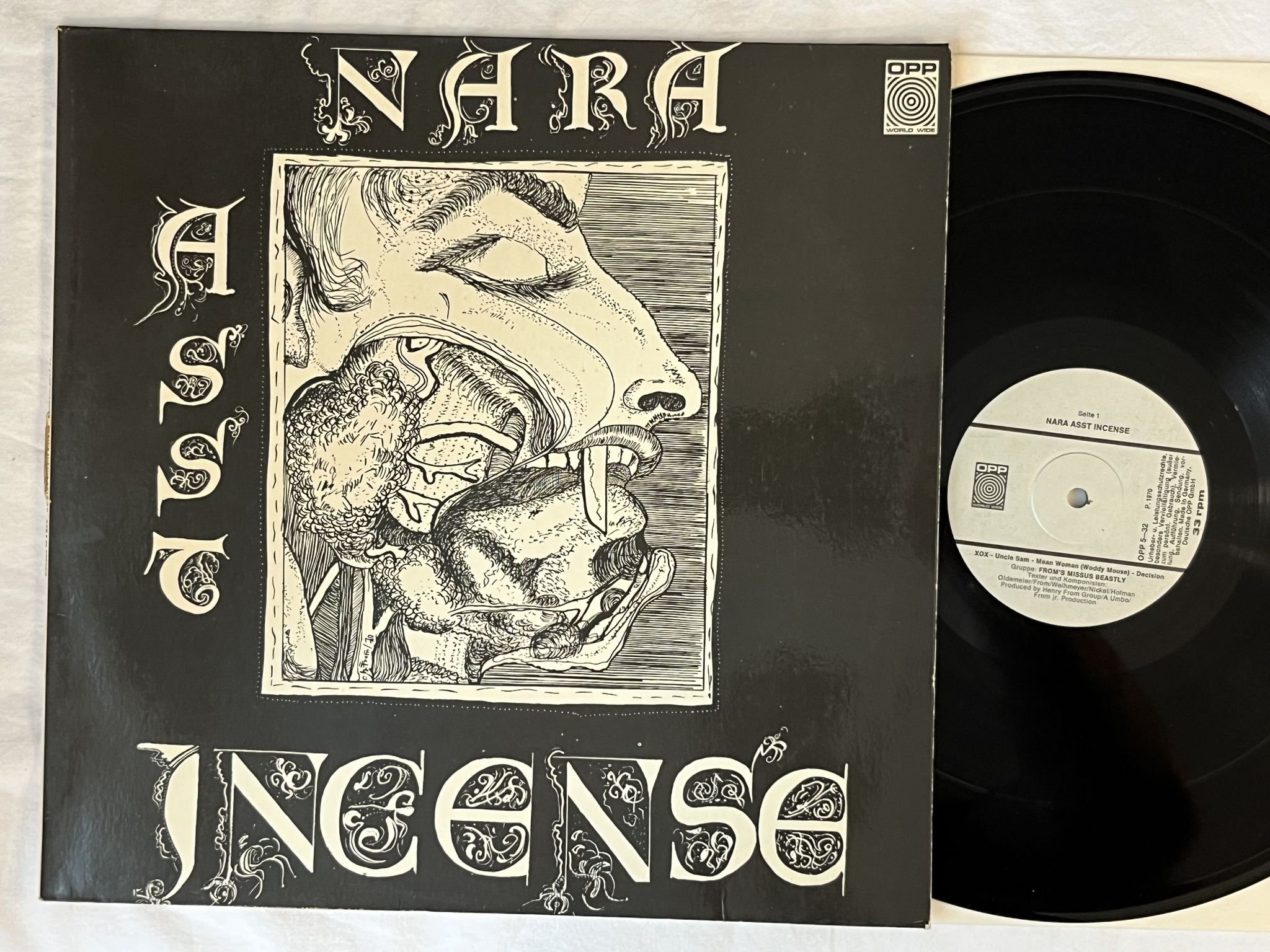 Omslagsbild för skivan MISSUS BEASTLY Nara Asst Incense LP -70 Ger OPP 5-32 *** KRAUT / PSYCH ***