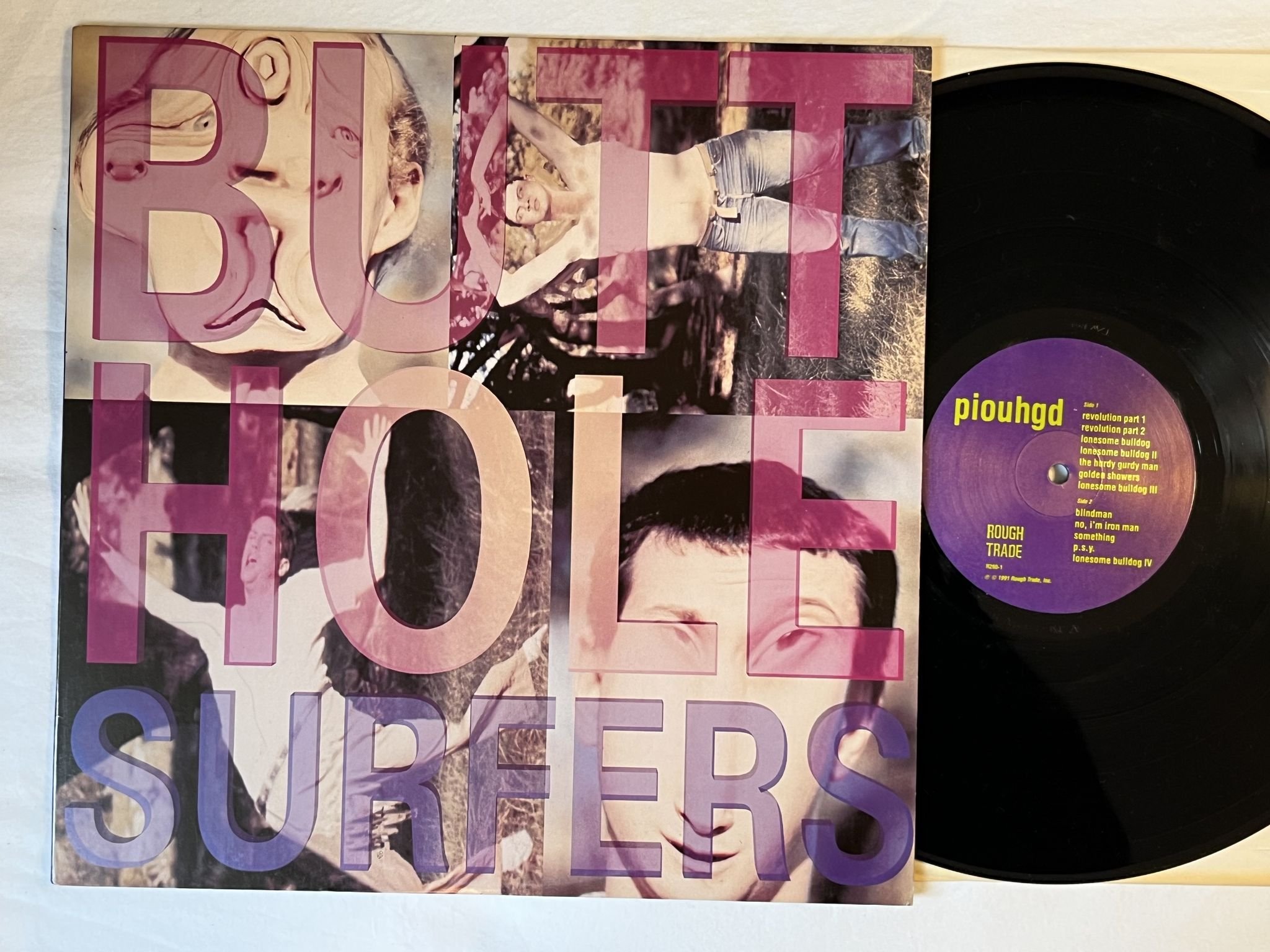 Omslagsbild för skivan BUTTHOLE SURFERS Piouhgd LP -91 US ROUGH TRADE R260-1 ** RARE ALTERNATIVE **