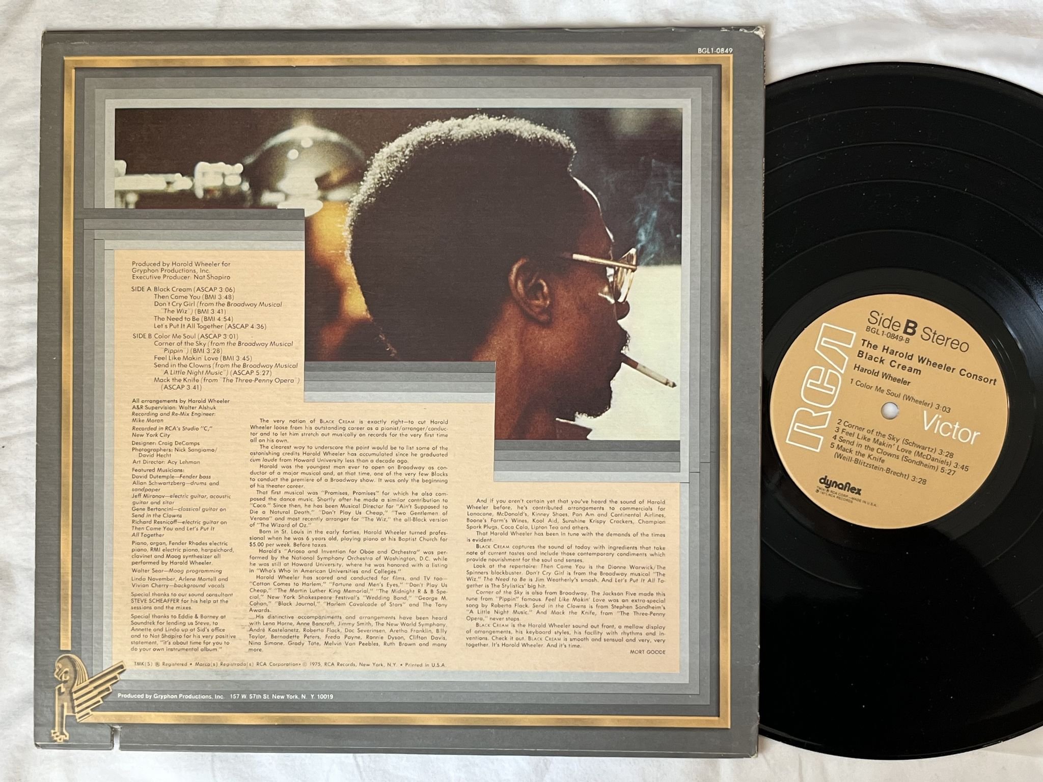 Omslagsbild för skivan HAROLD WHEELER CONCORT black cream LP -75 US RCA BGL1 0849