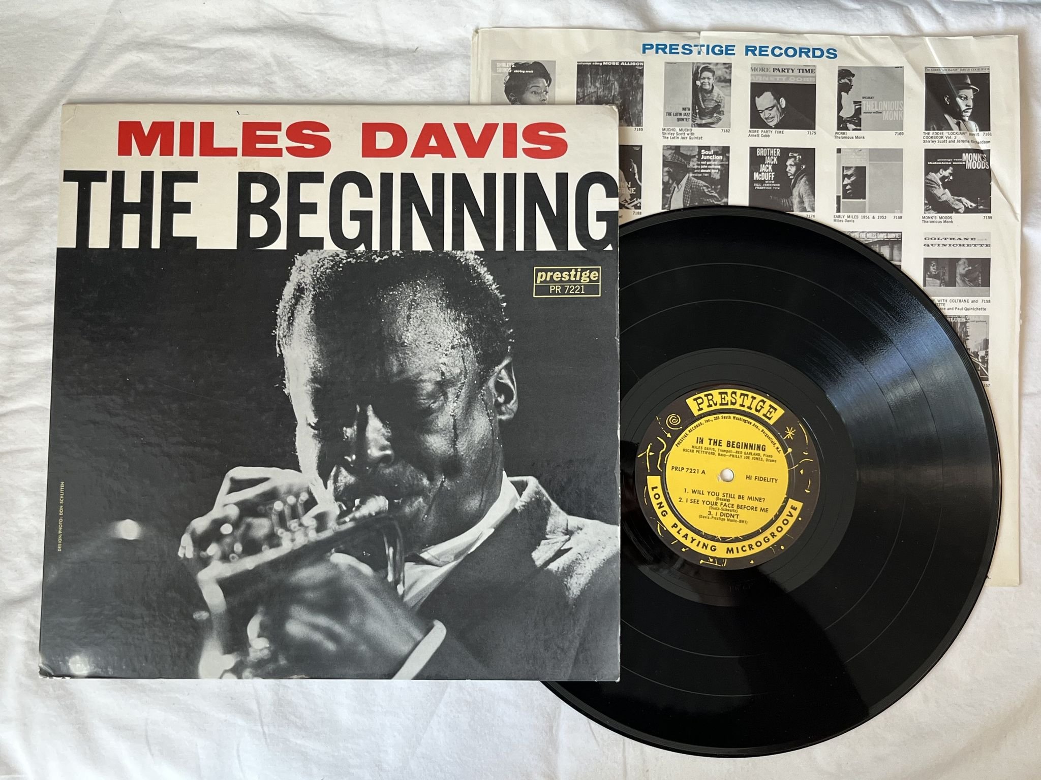Omslagsbild för skivan MILES DAVIS in the beginning LP US PRESTIGE PRLP 7221 ** BERGENFIELD ADRESS **