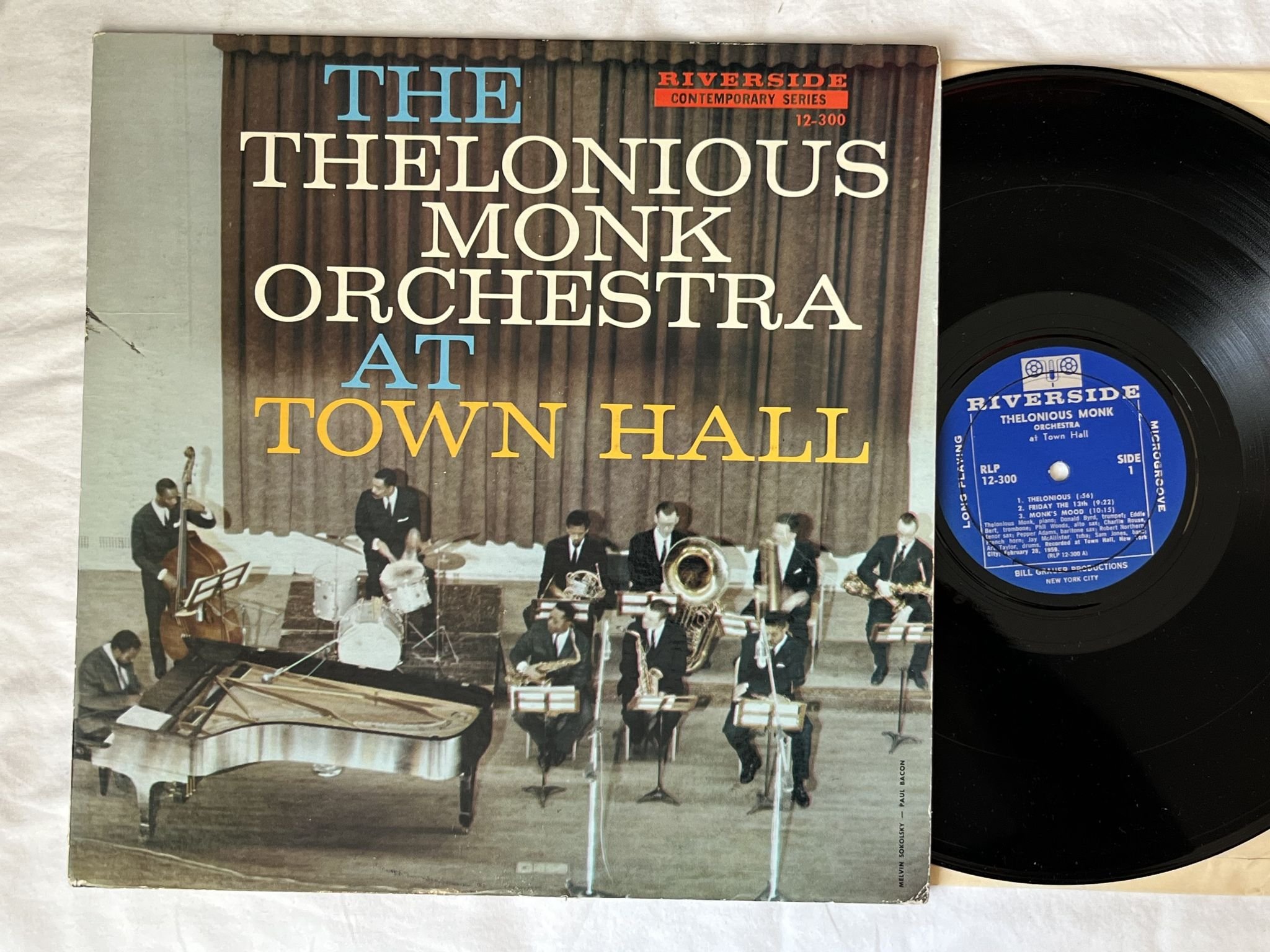 Omslagsbild för skivan THELONIOUS MONK at Town Hall LP -59 US RIVERSIDE RLP 12-300