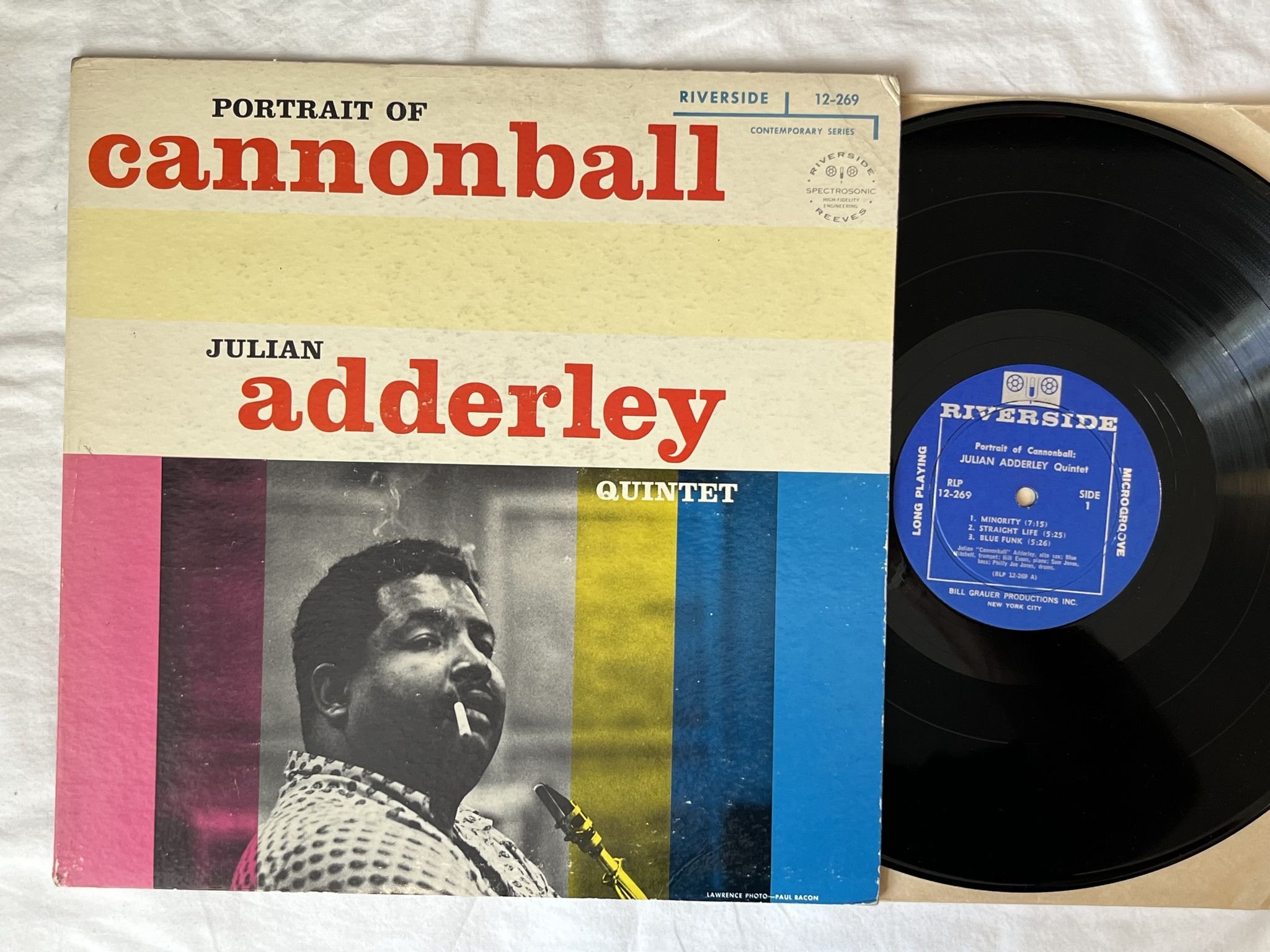 Omslagsbild för skivan JULIAN ADDERLEY portrait of Cannonball LP -58 US RIVERSIDE RLP 12-269