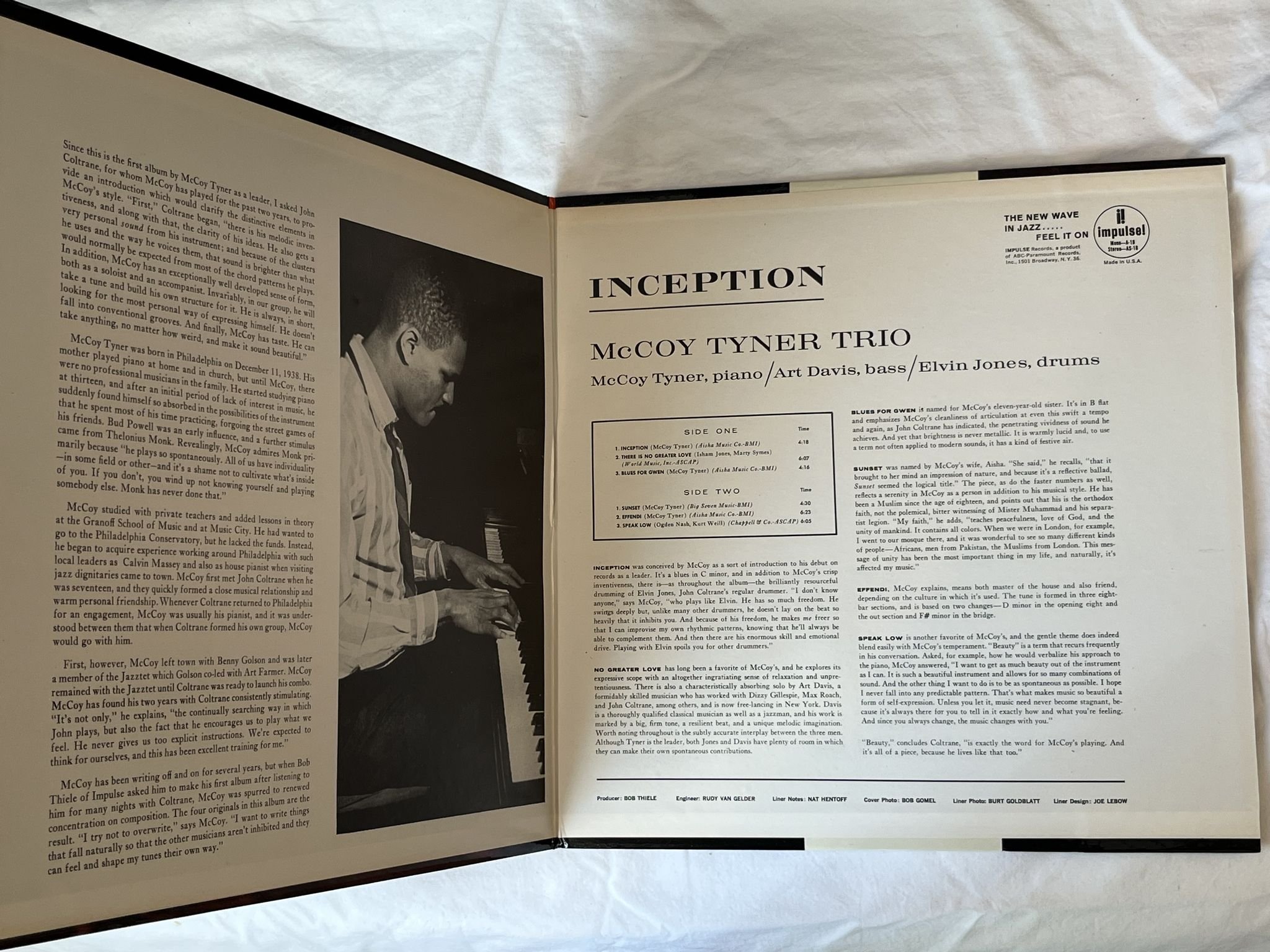 Omslagsbild för skivan McCOY TYNER inception LP -62 US IMPULSE AS-18 *** MODAL JAZZ ***