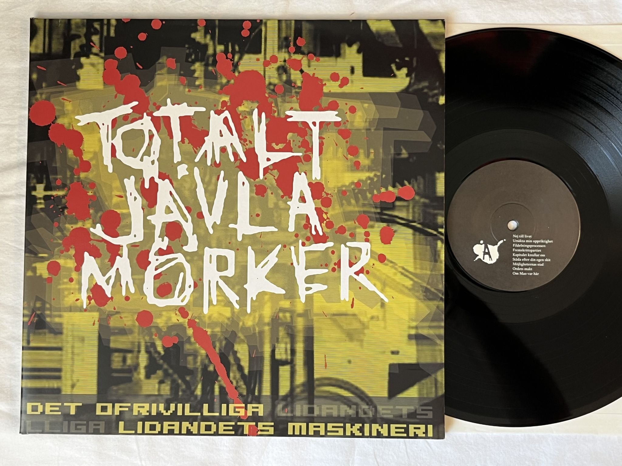 Omslagsbild för skivan TOTALT JÄVLA MÖRKER Det Ofrivilliga Lidandets Maskineri LP 2003 ** Hardcore **