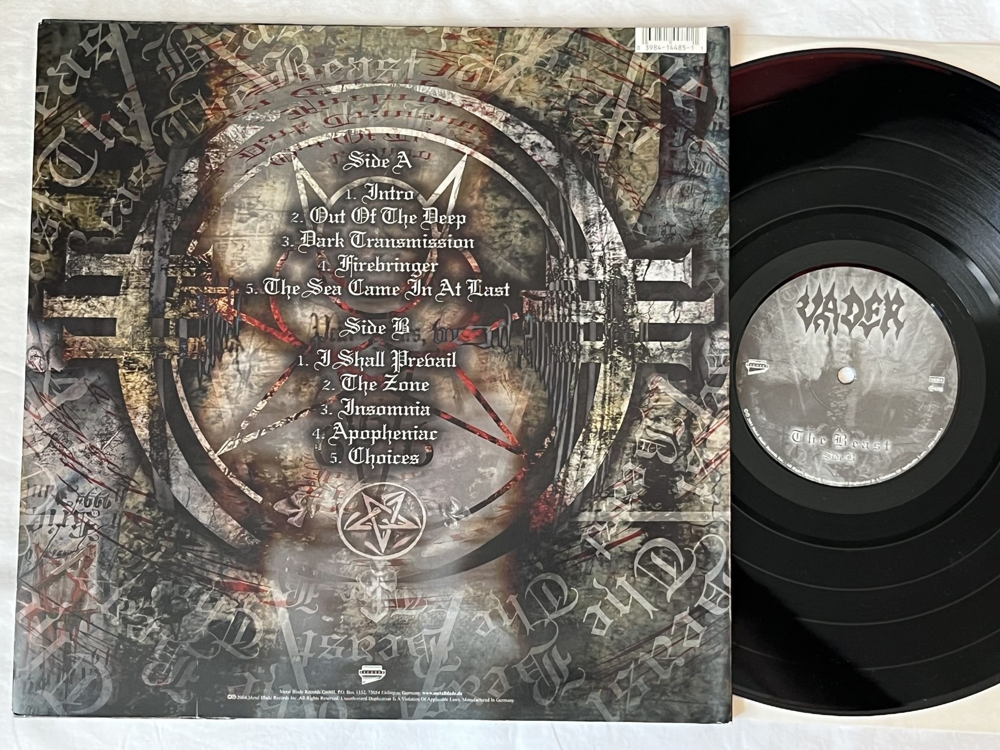 Omslagsbild för skivan VADER The Beast LP 2004 Ger METAL BLADE 3984-14485-1 ** Death Metal **