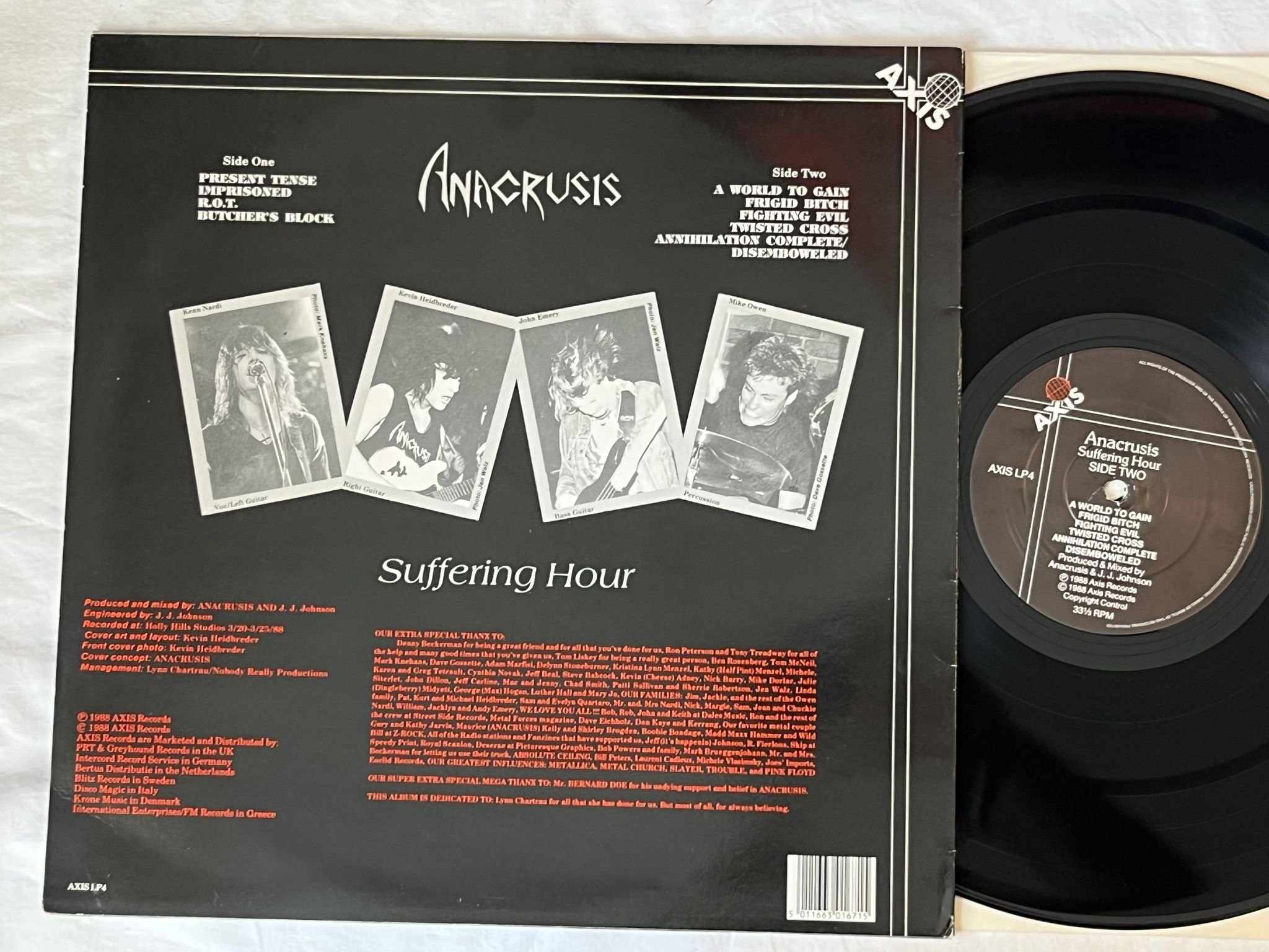 Omslagsbild för skivan ANACRUSIS Suffering Hour LP -88 axis lp4 *** TRASH ***