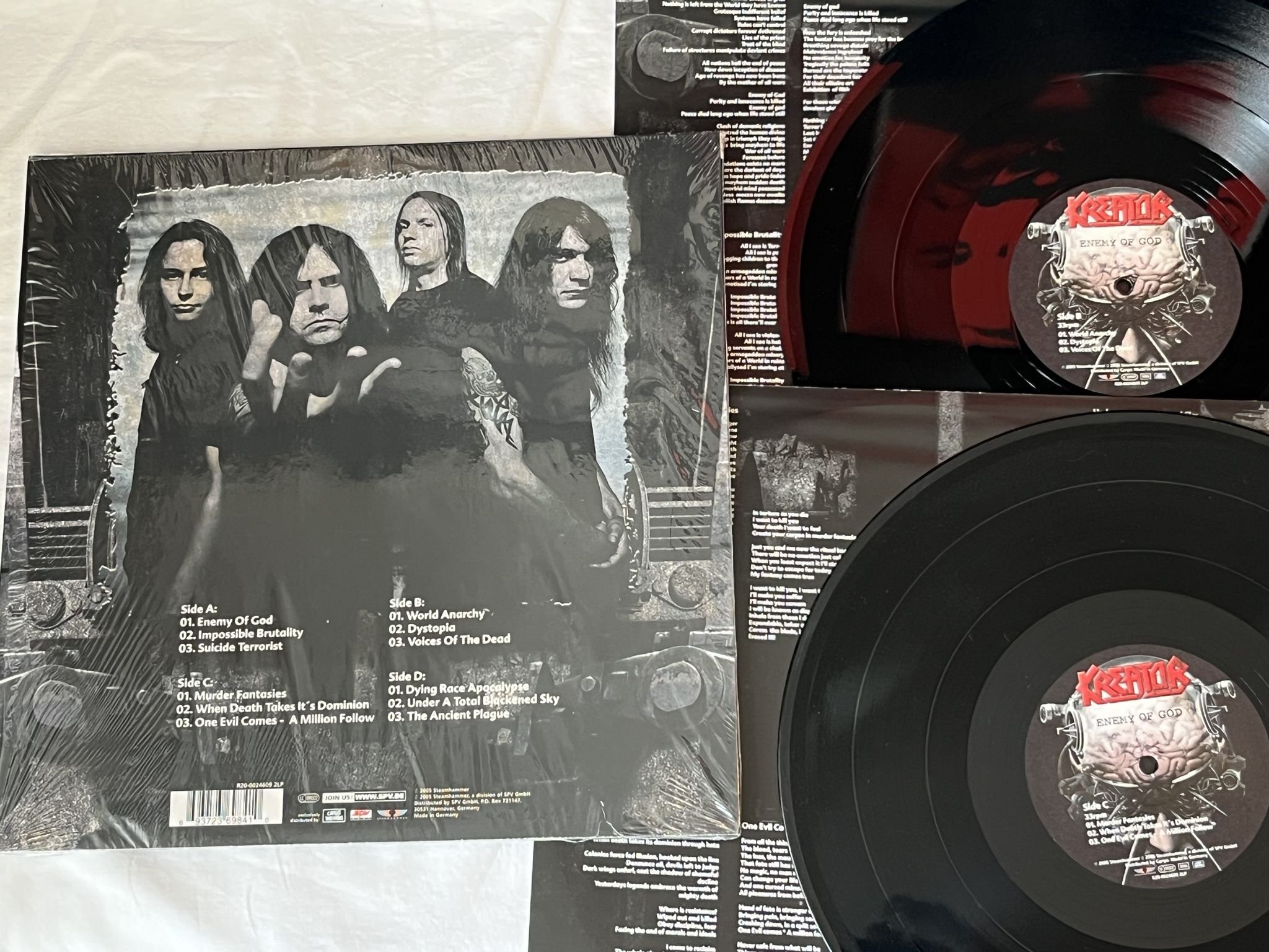 Omslagsbild för skivan KREATOR enemy of God 2xLP 2005 Ger STEAMHAMMER SPV 69841 2LP *** TRASH ***